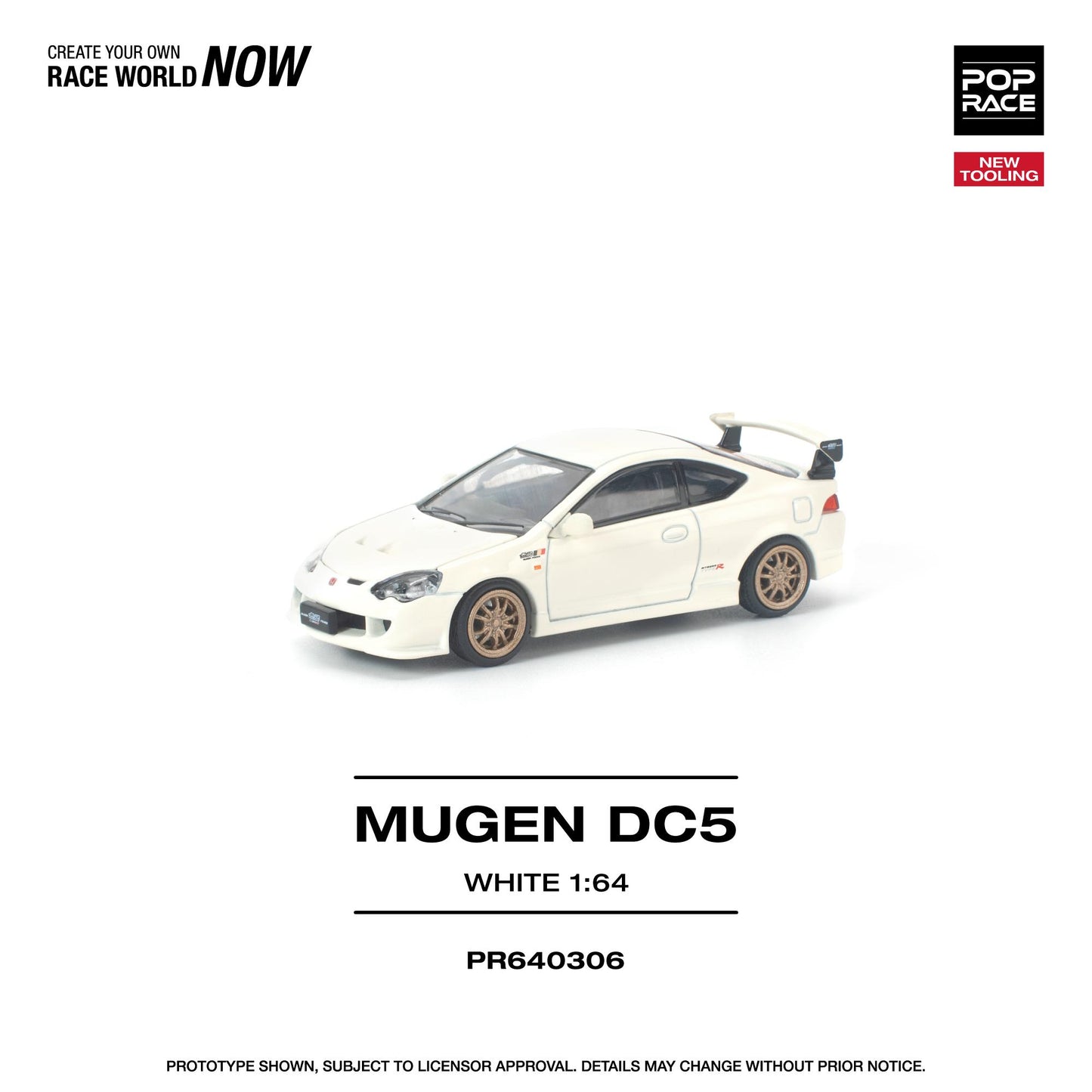 (PRE-ORDER) POPRACE 1:64 HONDA DC5 MUGEN WHITE PR640306