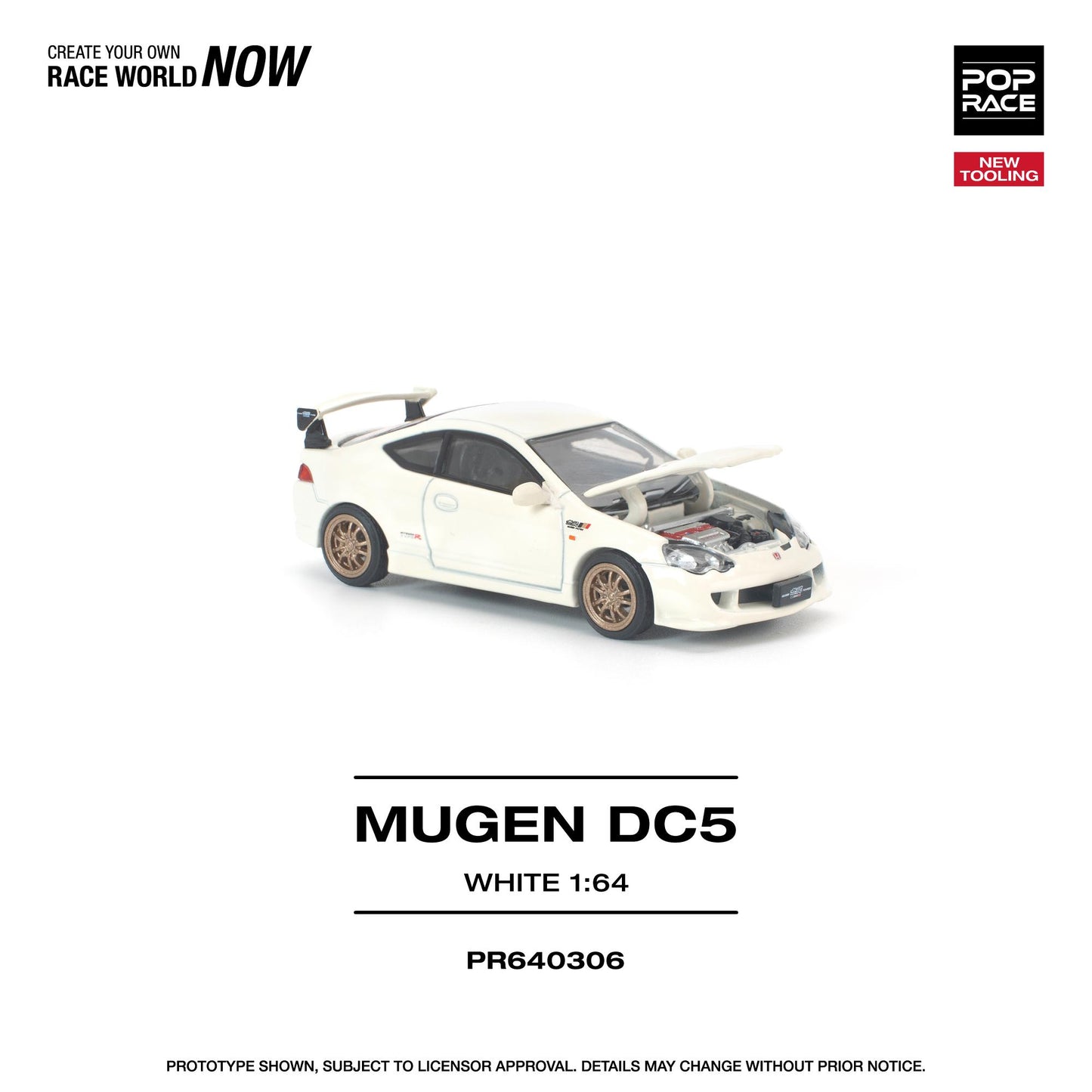 (PRE-ORDER) POPRACE 1:64 HONDA DC5 MUGEN WHITE PR640306