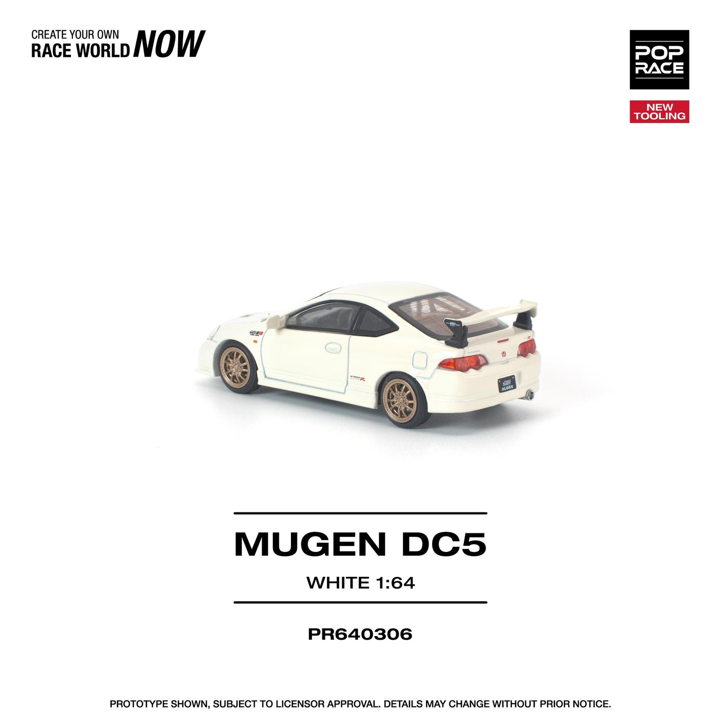 (PRE-ORDER) POPRACE 1:64 HONDA DC5 MUGEN WHITE PR640306