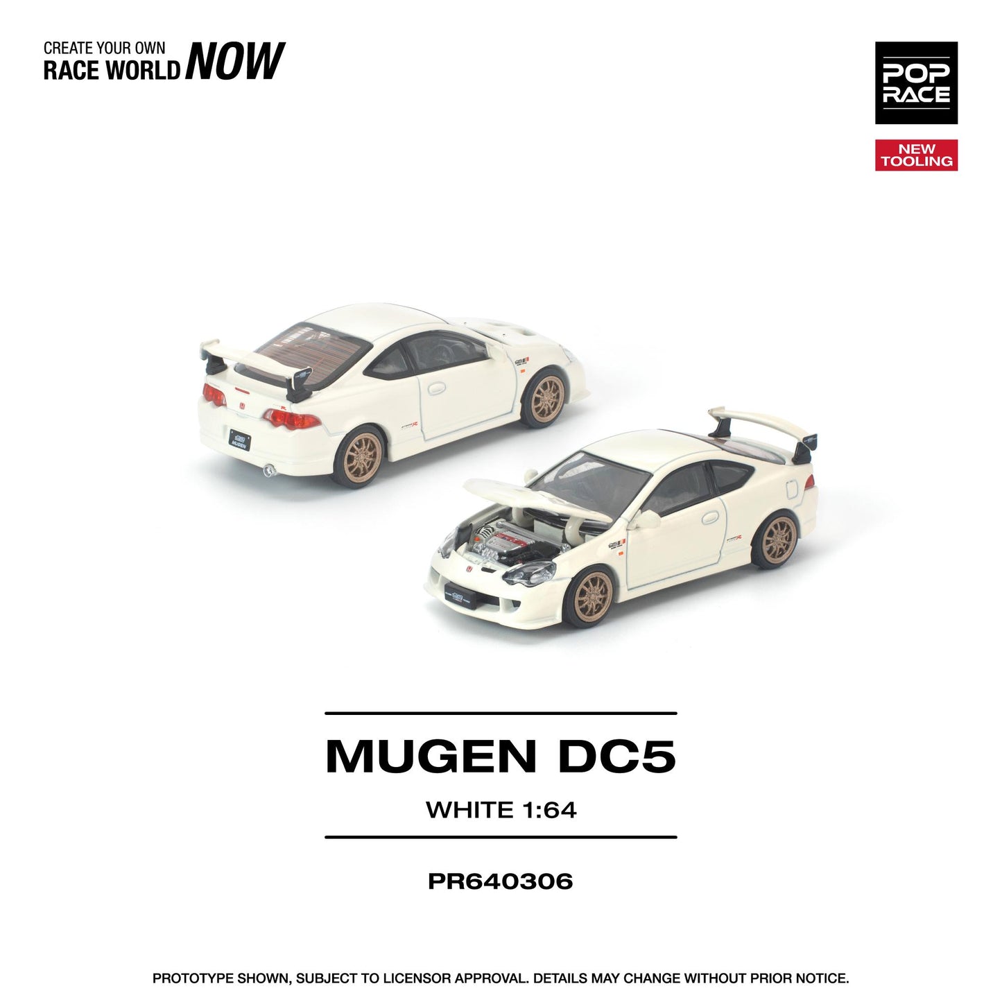 (PRE-ORDER) POPRACE 1:64 HONDA DC5 MUGEN WHITE PR640306