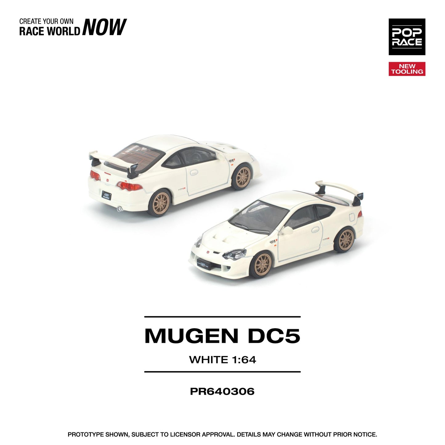 (PRE-ORDER) POPRACE 1:64 HONDA DC5 MUGEN WHITE PR640306