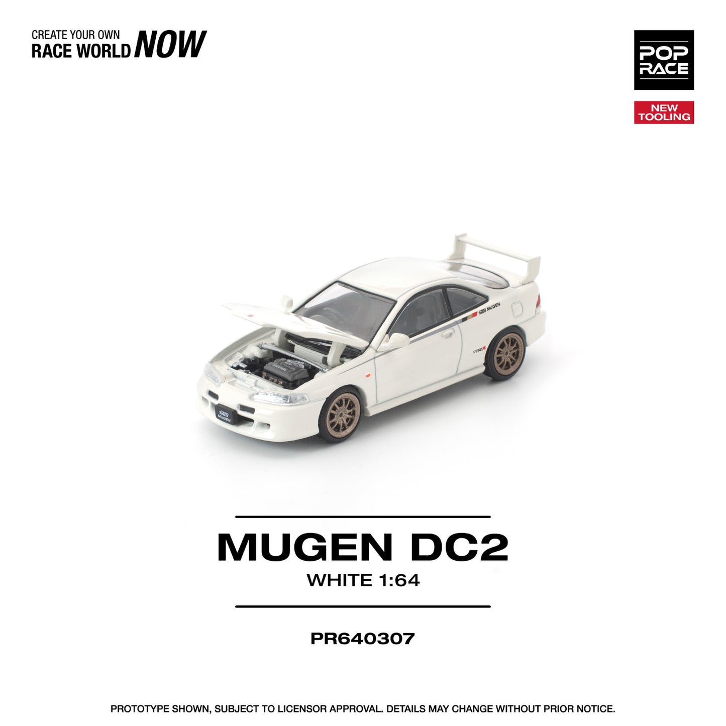 (PRE-ORDER) POPRACE 1:64 MUGEN DC2 WHITE PR640307
