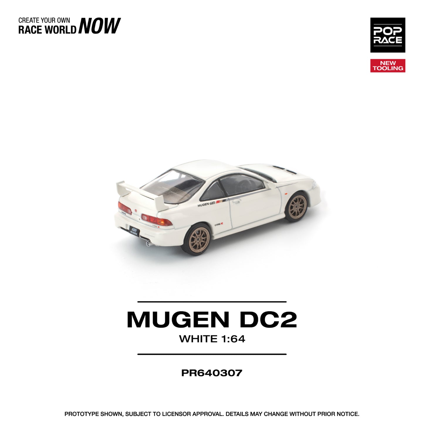(PRE-ORDER) POPRACE 1:64 MUGEN DC2 WHITE PR640307