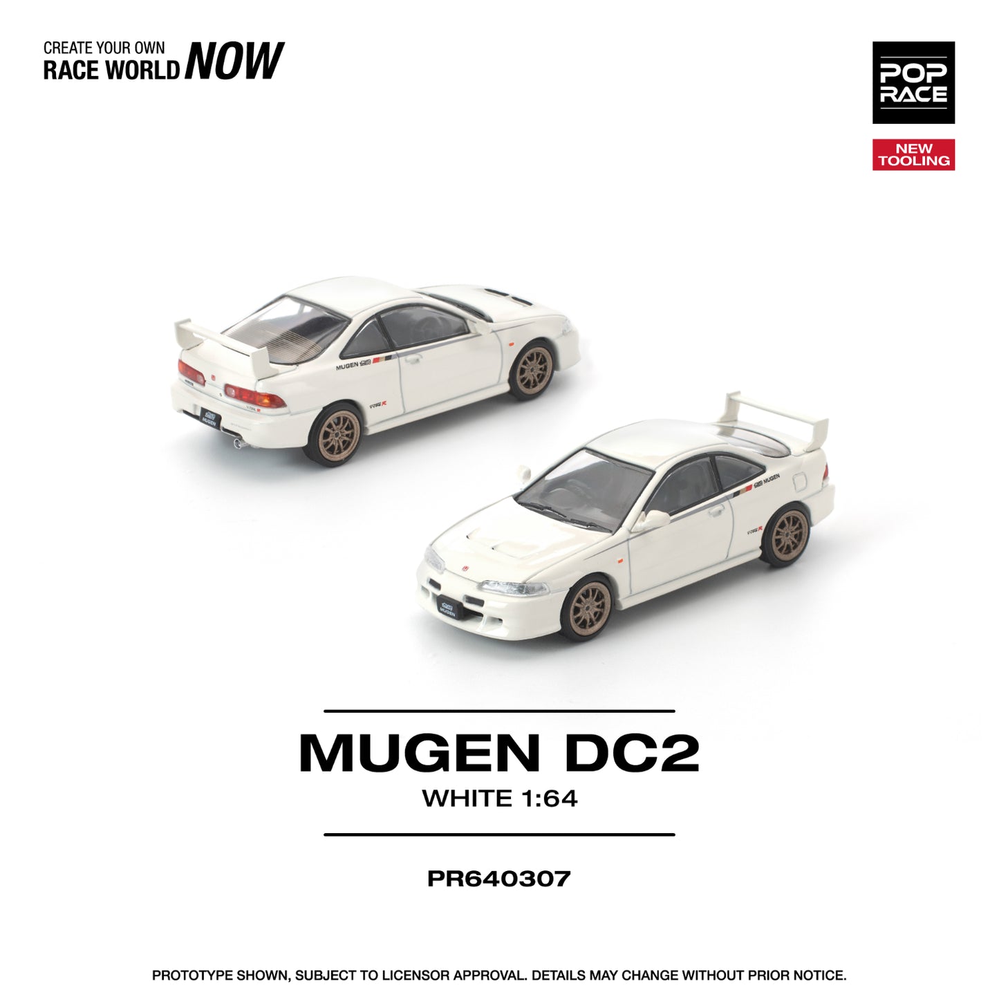 (PRE-ORDER) POPRACE 1:64 MUGEN DC2 WHITE PR640307