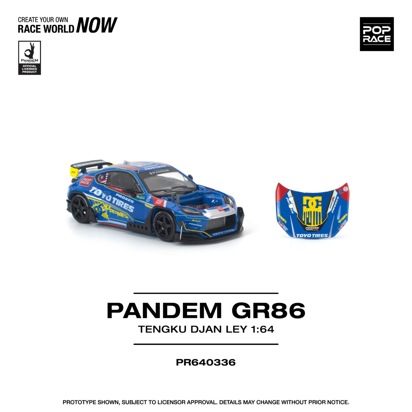(PRE-ORDER) POPRACE 1:64 PANDEM GR86 TENGKU DJAN LEY PR640336