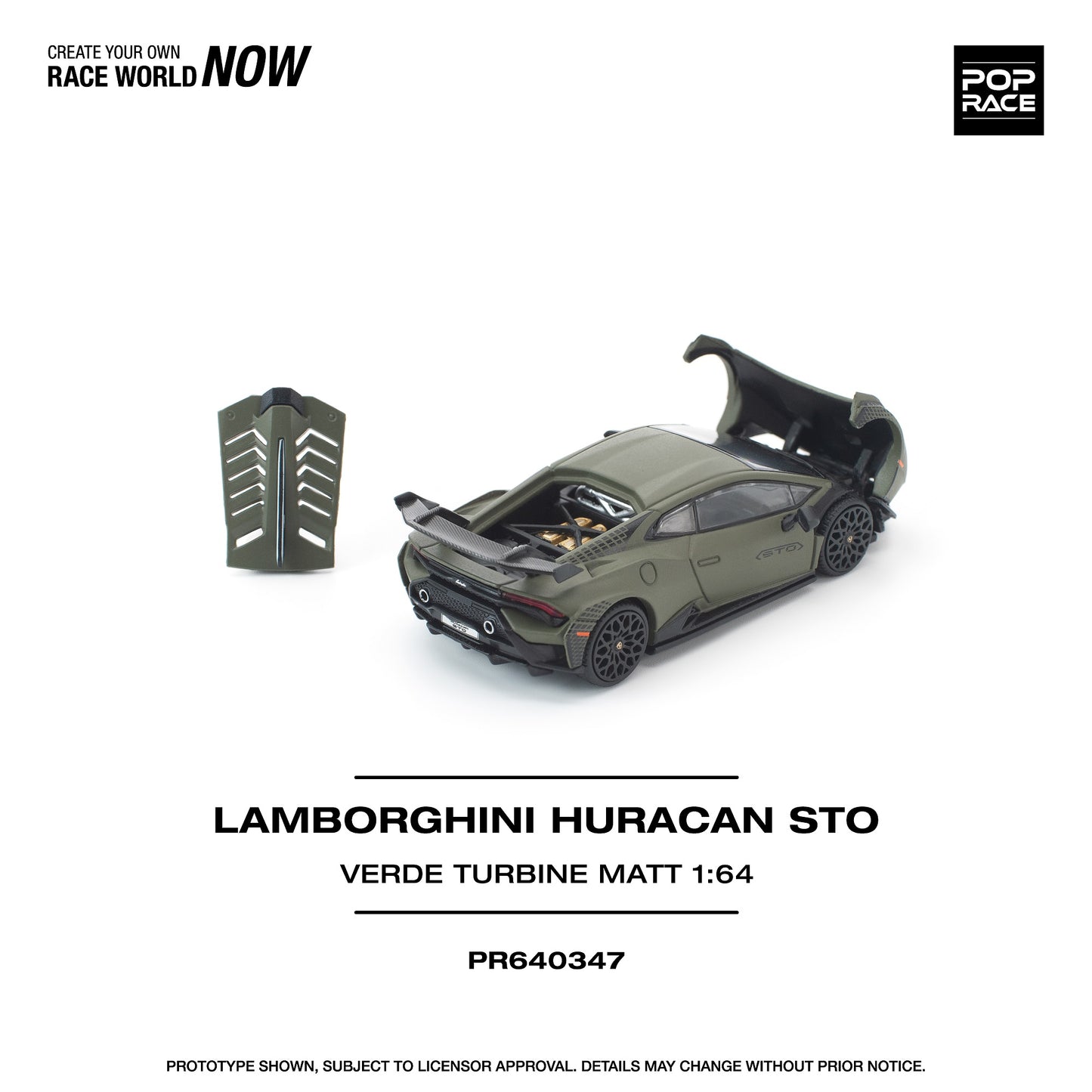 (PRE-ORDER) POPRACE 1:64 LAMBORGHINI HURACAN STO VERDE TURBINE MATT PR640347