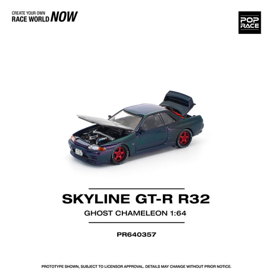 (PRE-ORDER) POPRACE 1:64 SKYLINE GT-R R32 GHOST CHAMELEON PR640357