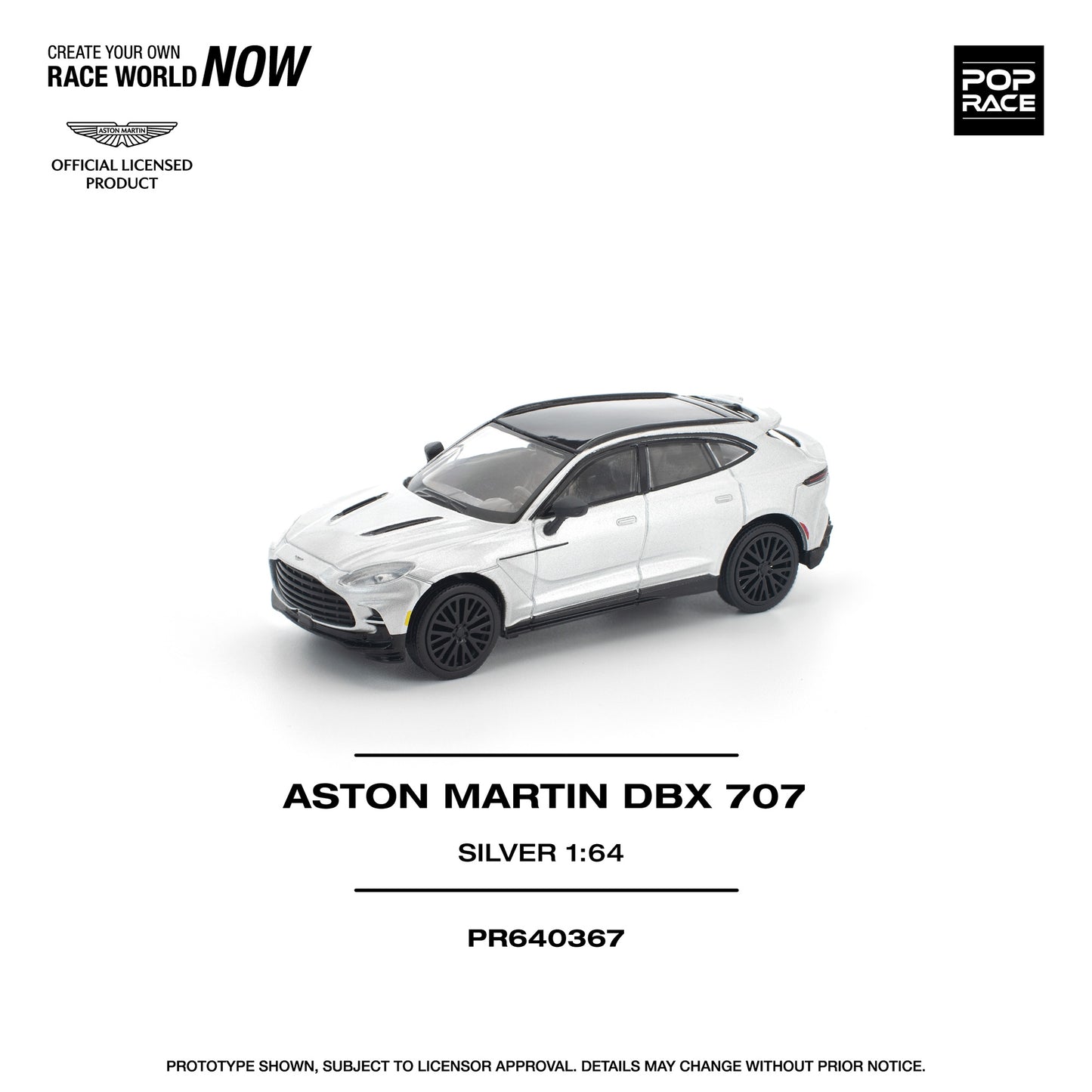 (PRE-ORDER) POPRACE 1:64 ASTON MARTIN DBX 707 SILVER PR640367