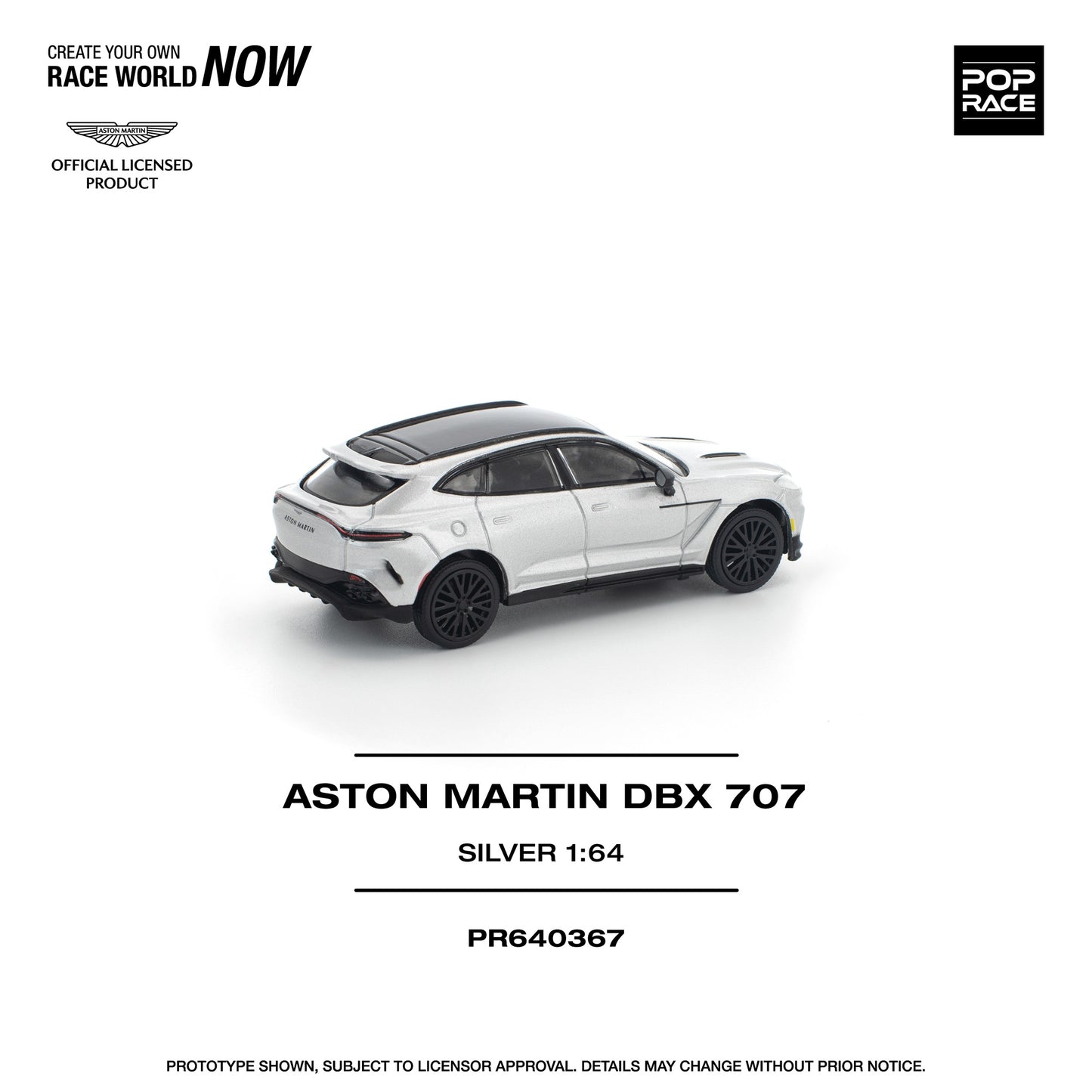 (PRE-ORDER) POPRACE 1:64 ASTON MARTIN DBX 707 SILVER PR640367