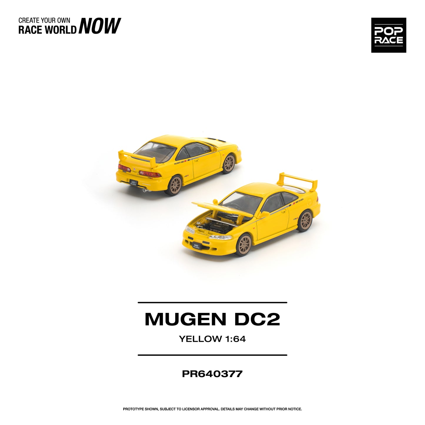 (PRE-ORDER) POPRACE 1:64 MUGEN DC2 - YELLOW PR640377