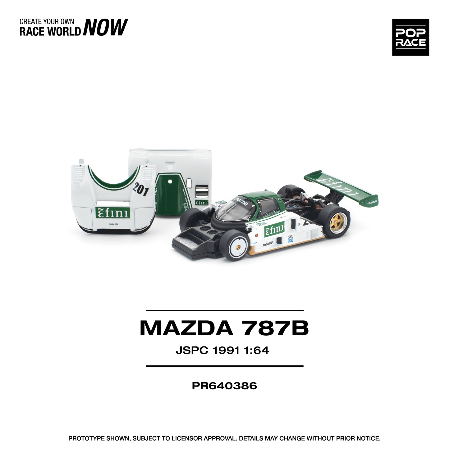 (PRE-ORDER) POPRACE 1:64 MAZDA 787B JSPC 1991 PR640386