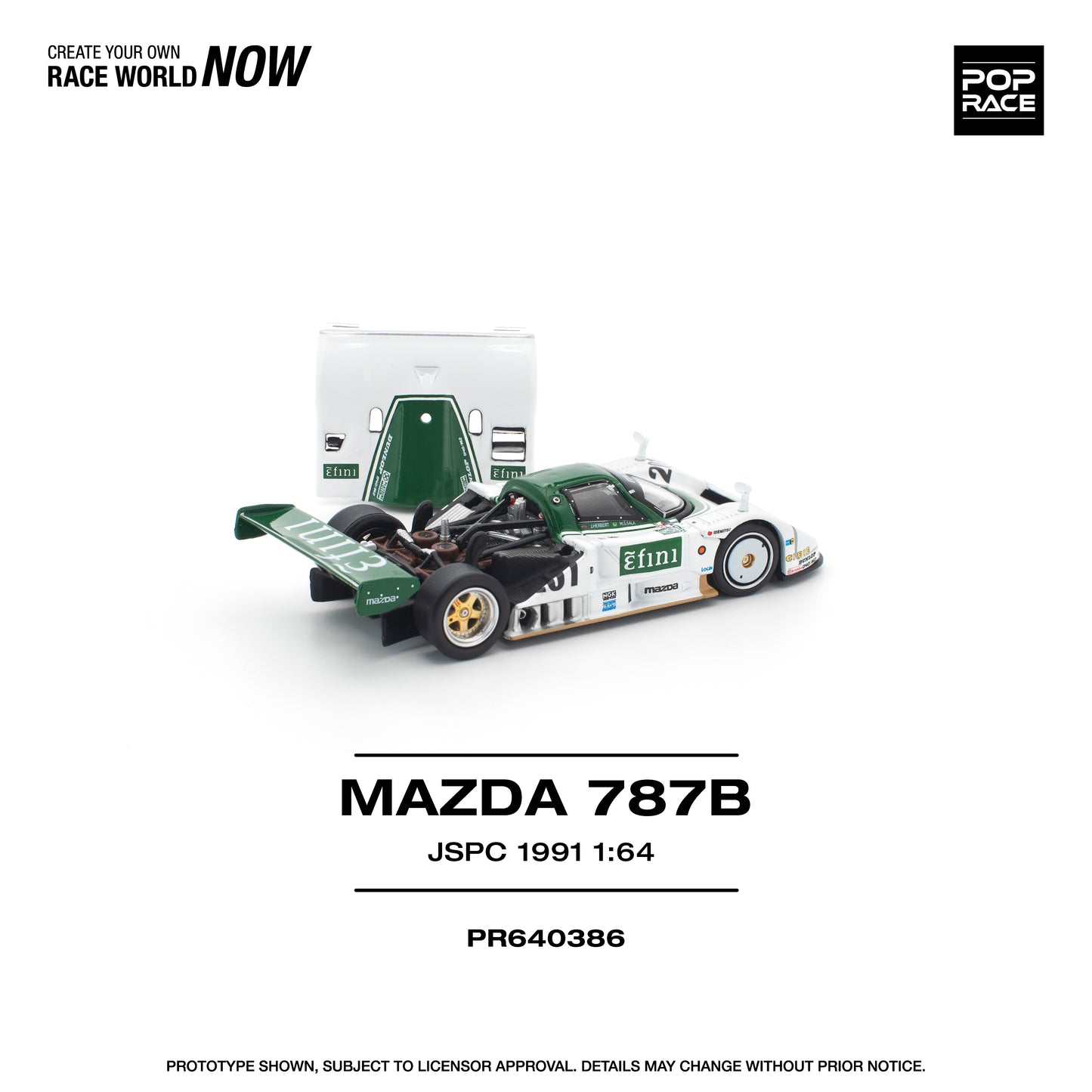 (PRE-ORDER) POPRACE 1:64 MAZDA 787B JSPC 1991 PR640386