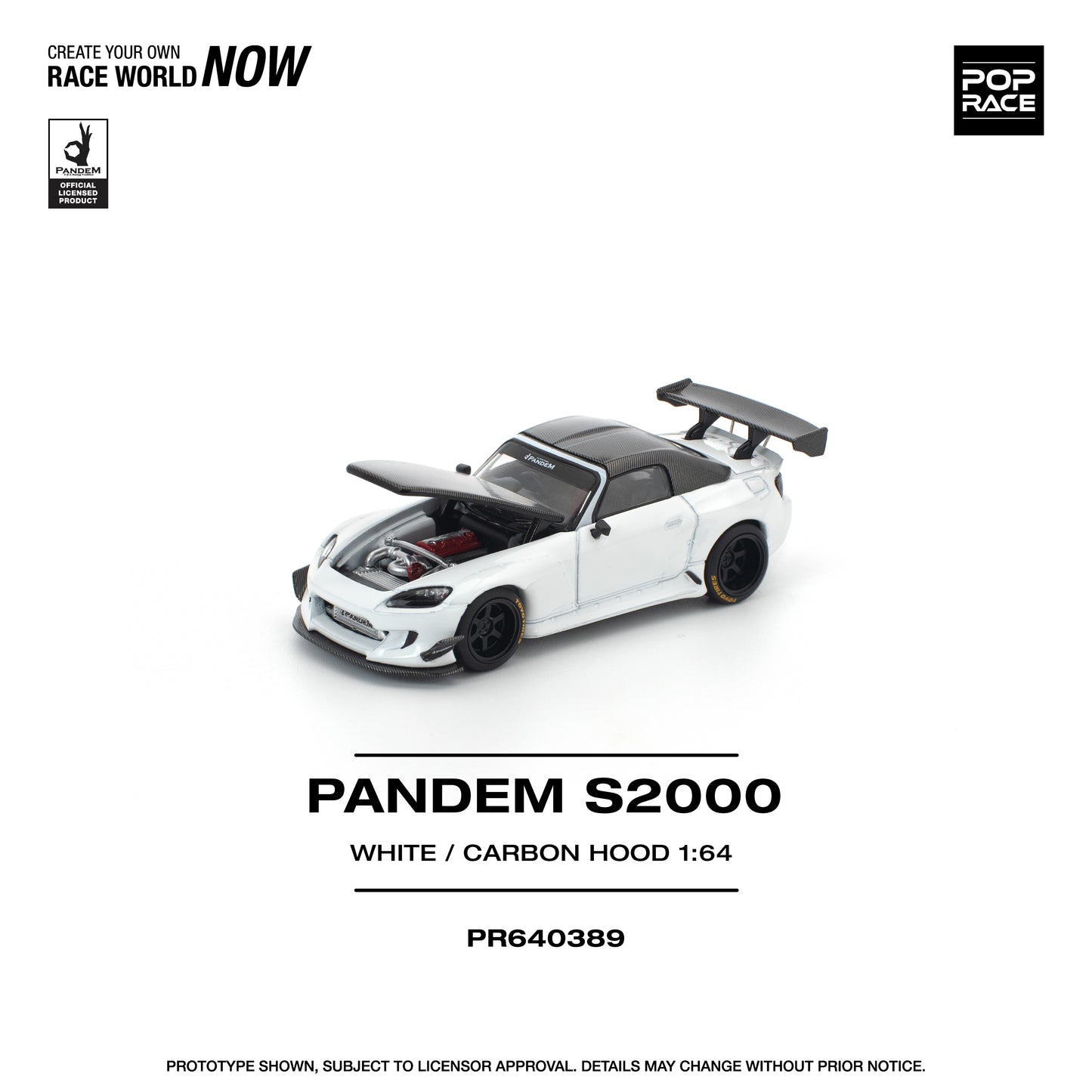 (PRE-ORDER) POPRACE 1:64 PANDEM S2000 SOFTTOP WHITE TOOLING VARIANT PR640389