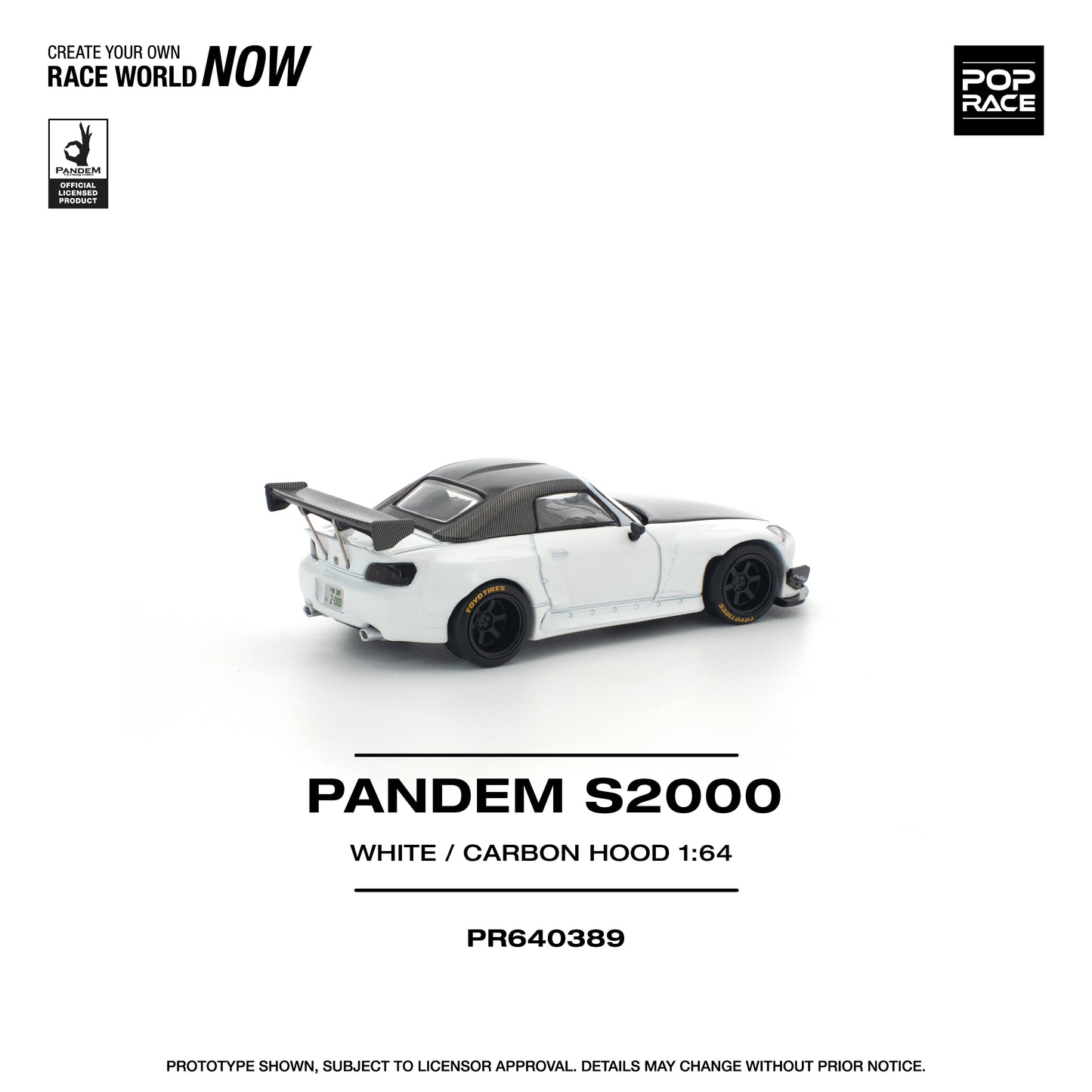 (PRE-ORDER) POPRACE 1:64 PANDEM S2000 SOFTTOP WHITE TOOLING VARIANT PR640389