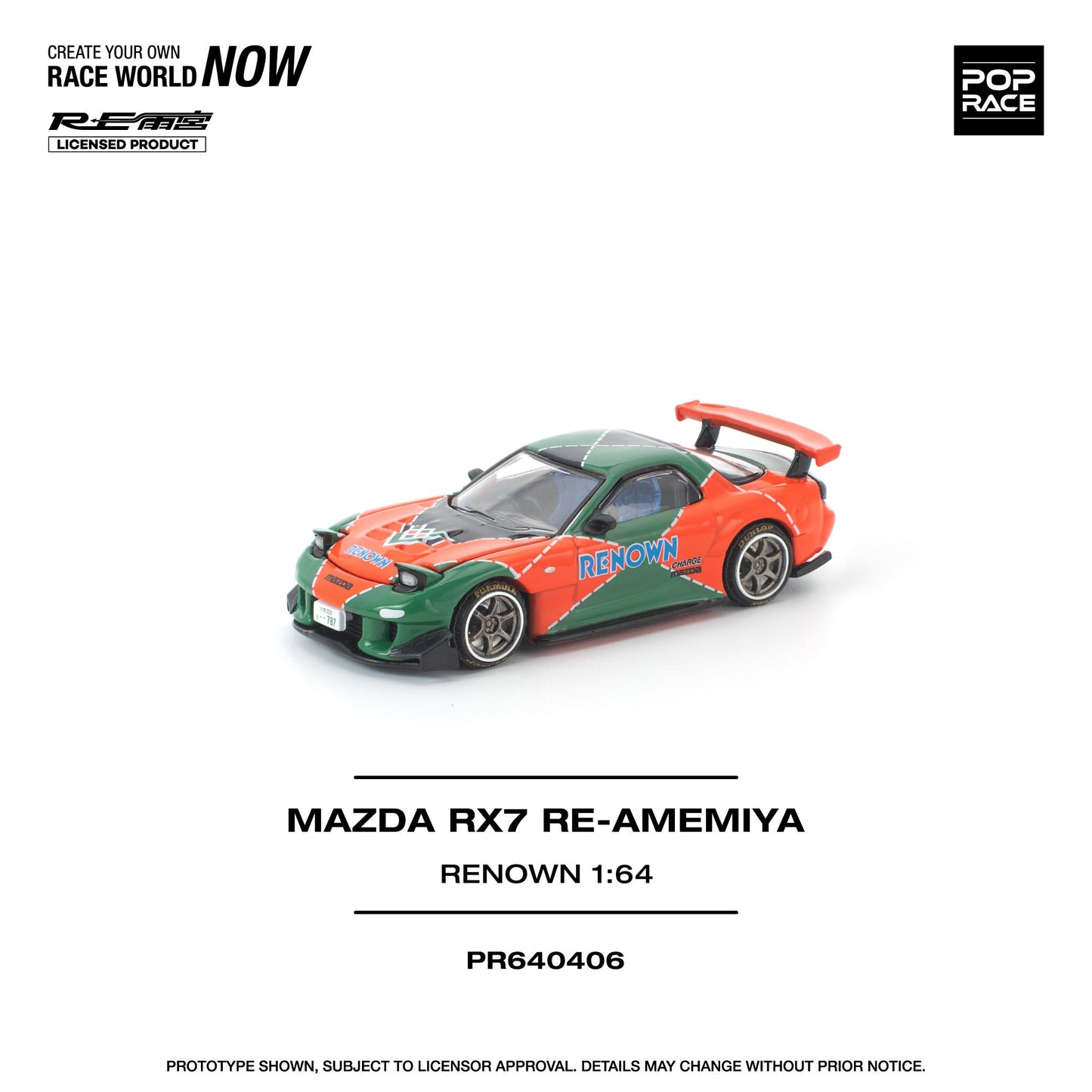 (PRE-ORDER) POPRACE 1:64 MAZDA RX7 RE-AMEMIYA RENOWN PR640406