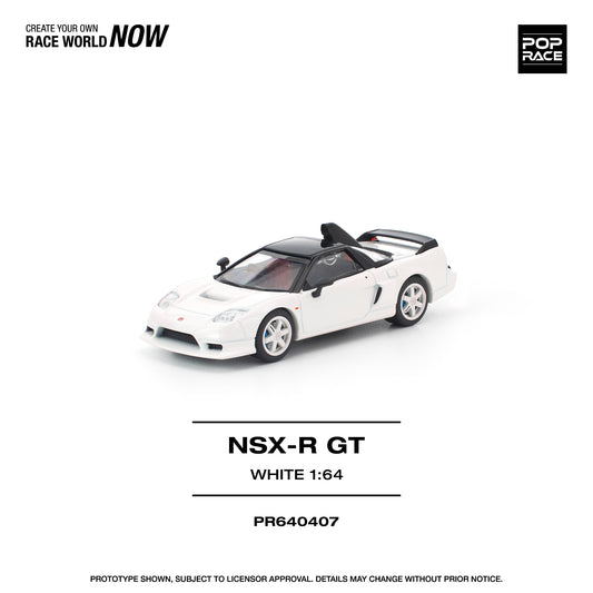(PRE-ORDER) POPRACE 1:64 HONDA NSX-R GT WHITE PR640407