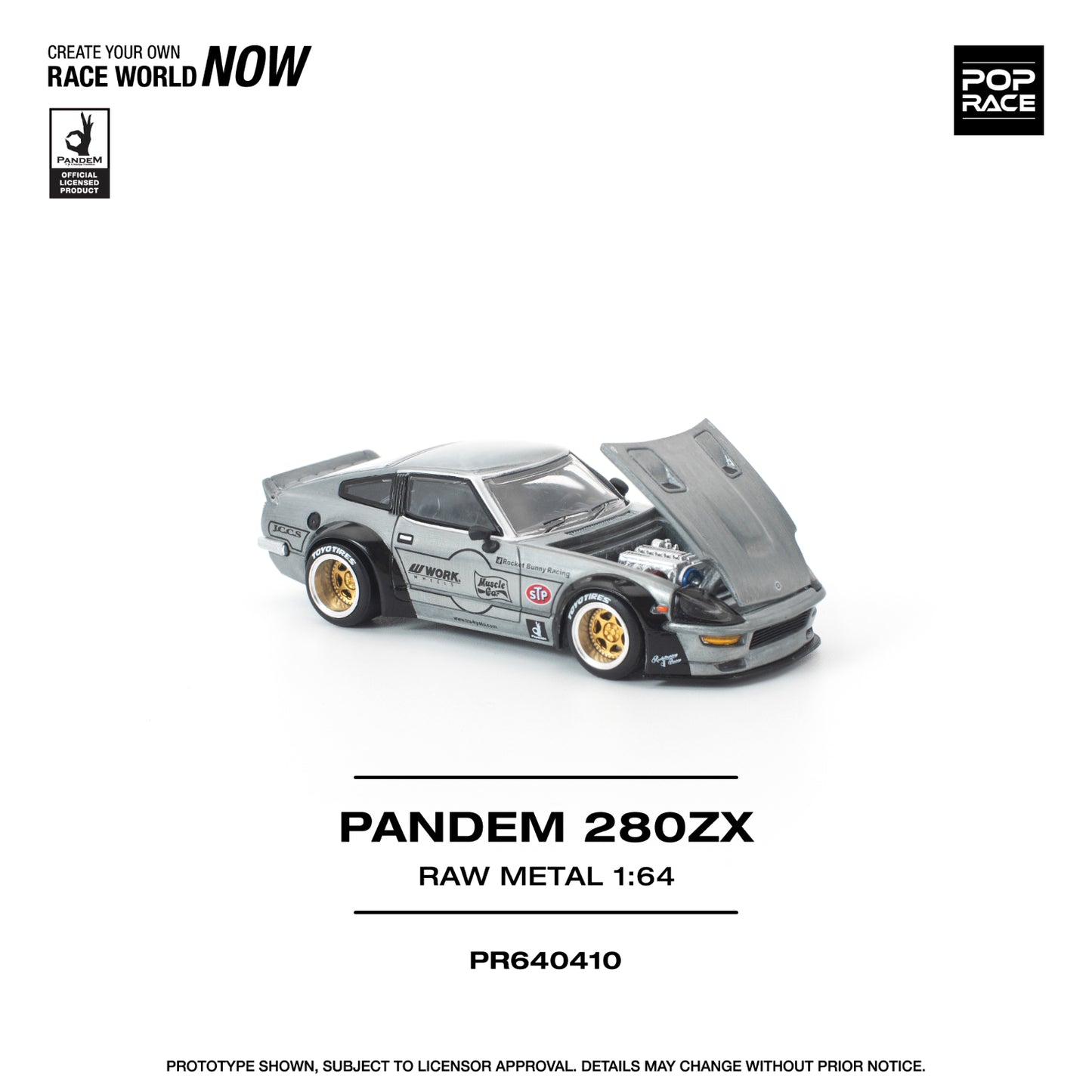 (PRE-ORDER) POPRACE 1:64 PANDEM 280ZX RAW METAL PR640410