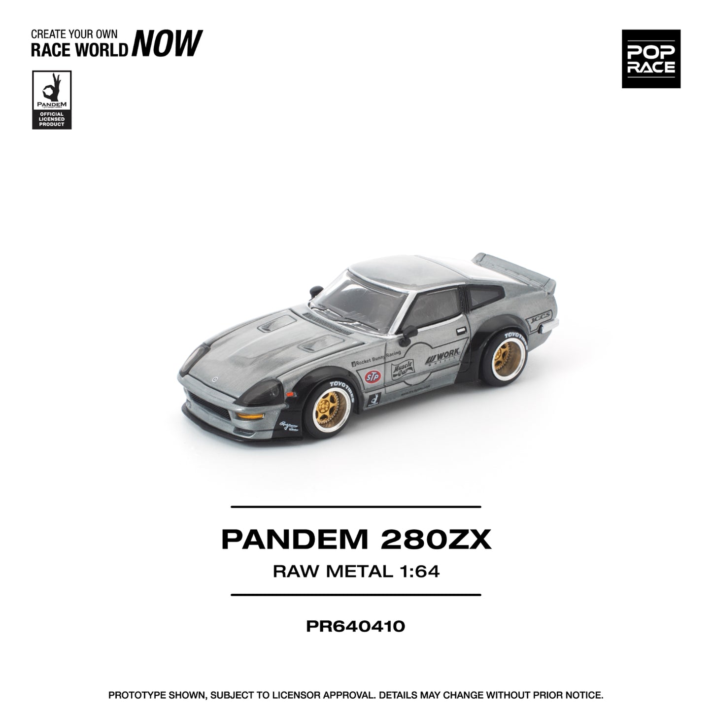 (PRE-ORDER) POPRACE 1:64 PANDEM 280ZX RAW METAL PR640410