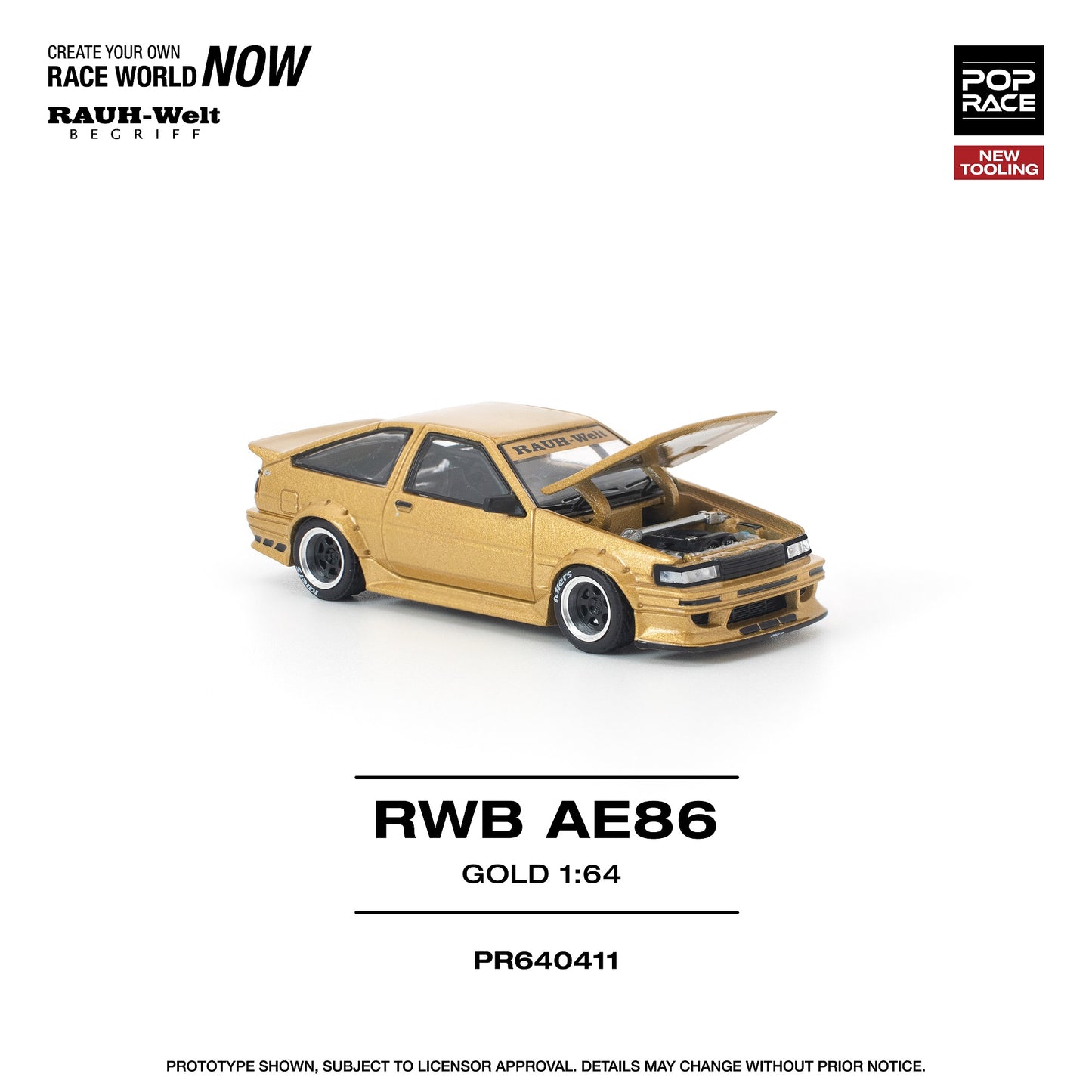 (PRE-ORDER) POPRACE 1:64 RWB AE86 GOLD PR640411