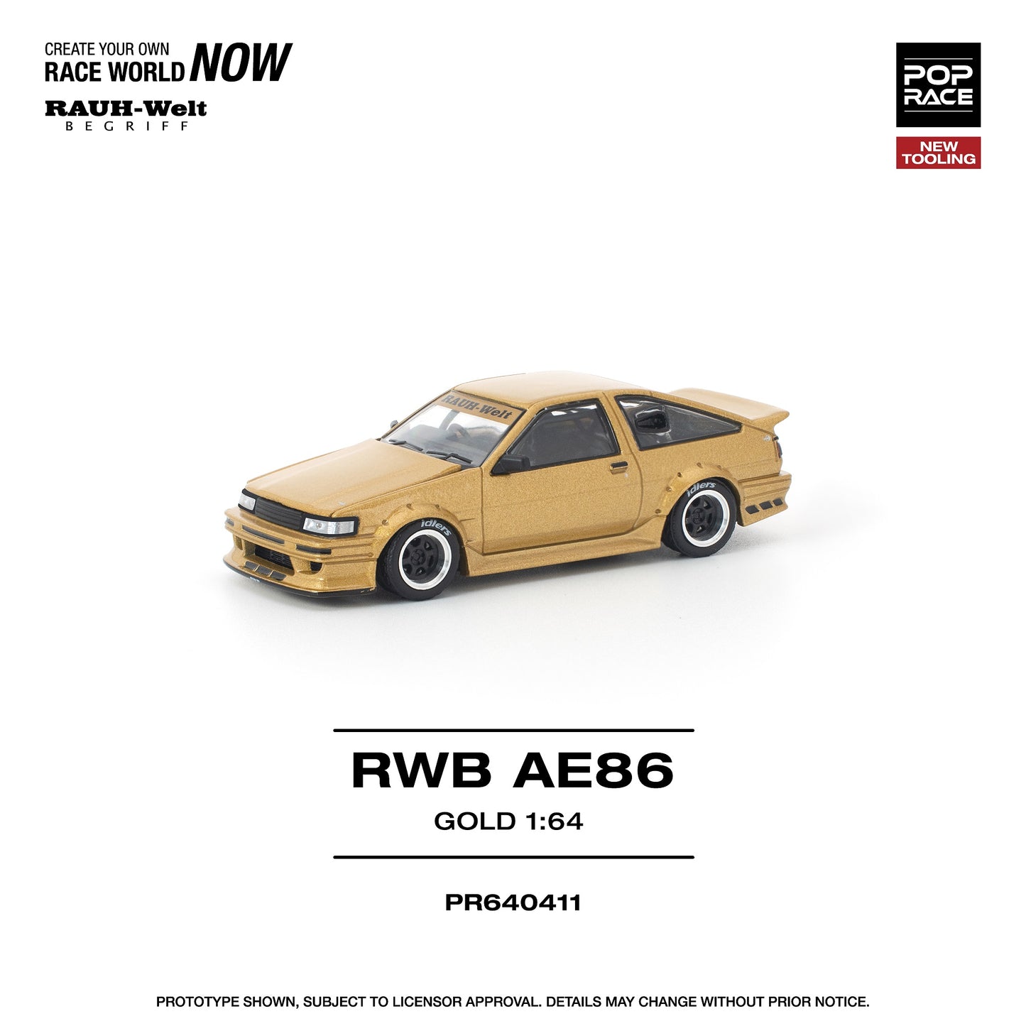 (PRE-ORDER) POPRACE 1:64 RWB AE86 GOLD PR640411
