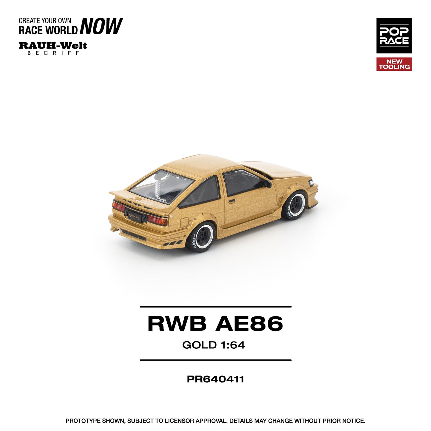 (PRE-ORDER) POPRACE 1:64 RWB AE86 GOLD PR640411