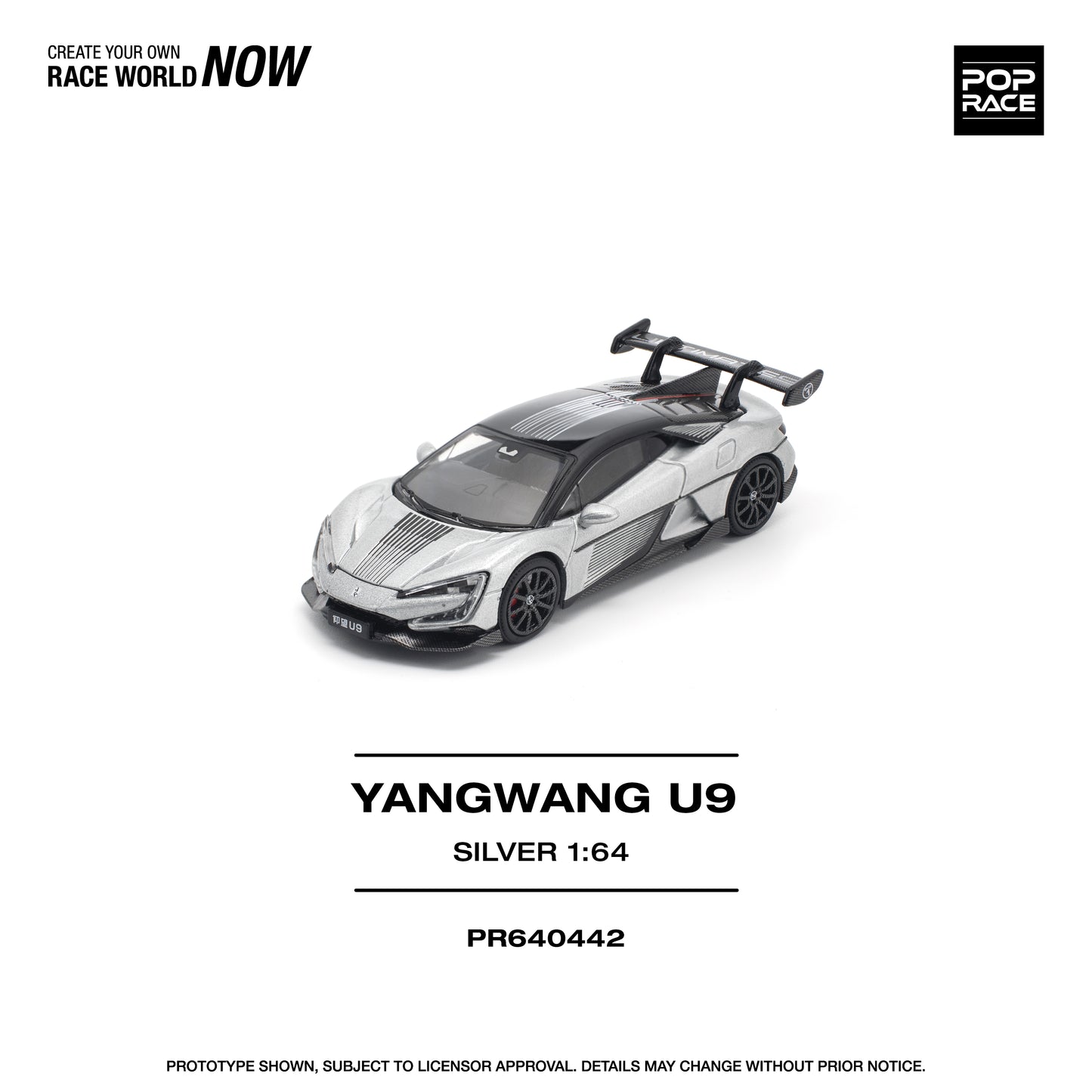 (PRE-ORDER) POPRACE 1:64 YANGWANG U9 SILVER PR640442