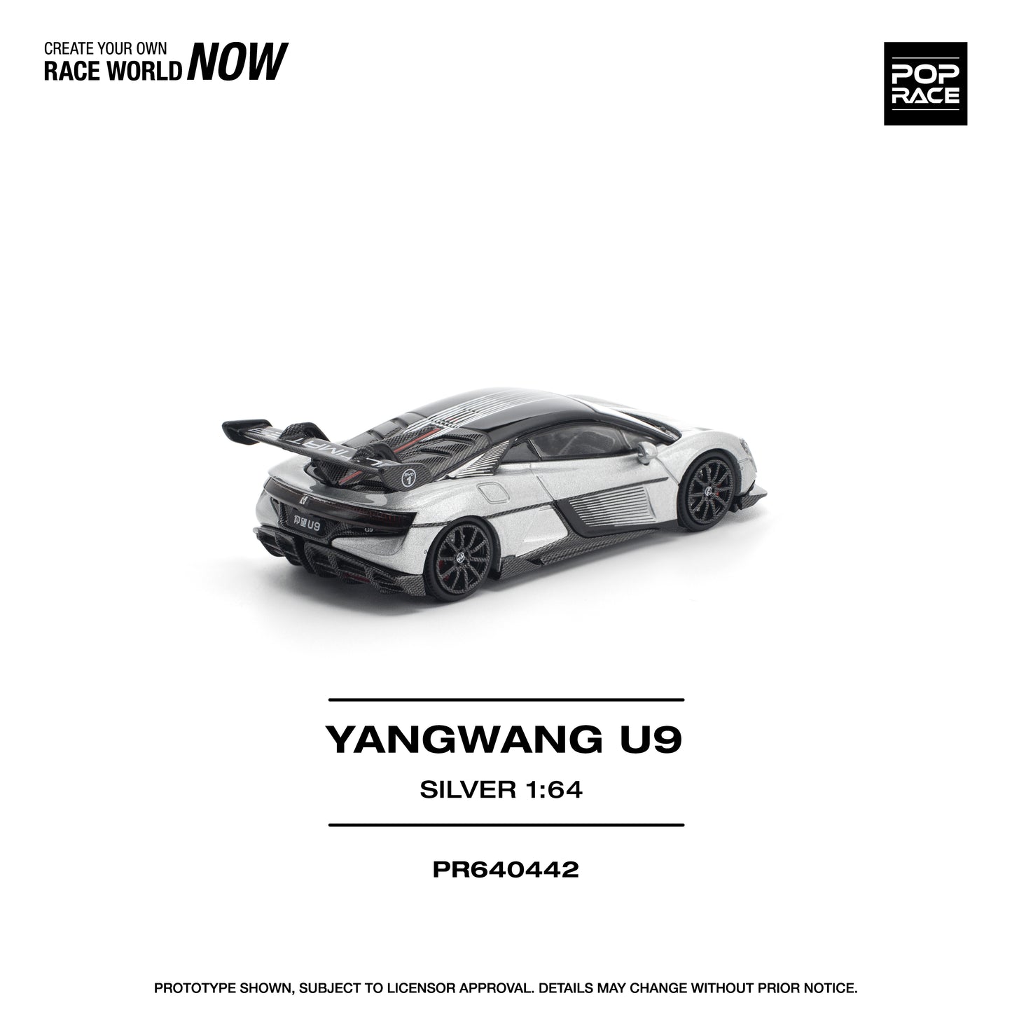 (PRE-ORDER) POPRACE 1:64 YANGWANG U9 SILVER PR640442