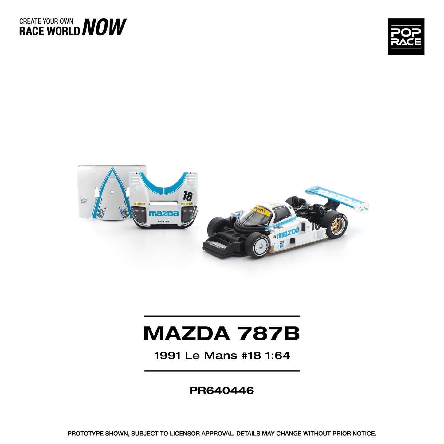 (PRE-ORDER) POPRACE 1:64 MAZDA 787B 1991 LE MANS 24HRS #18 PR640446