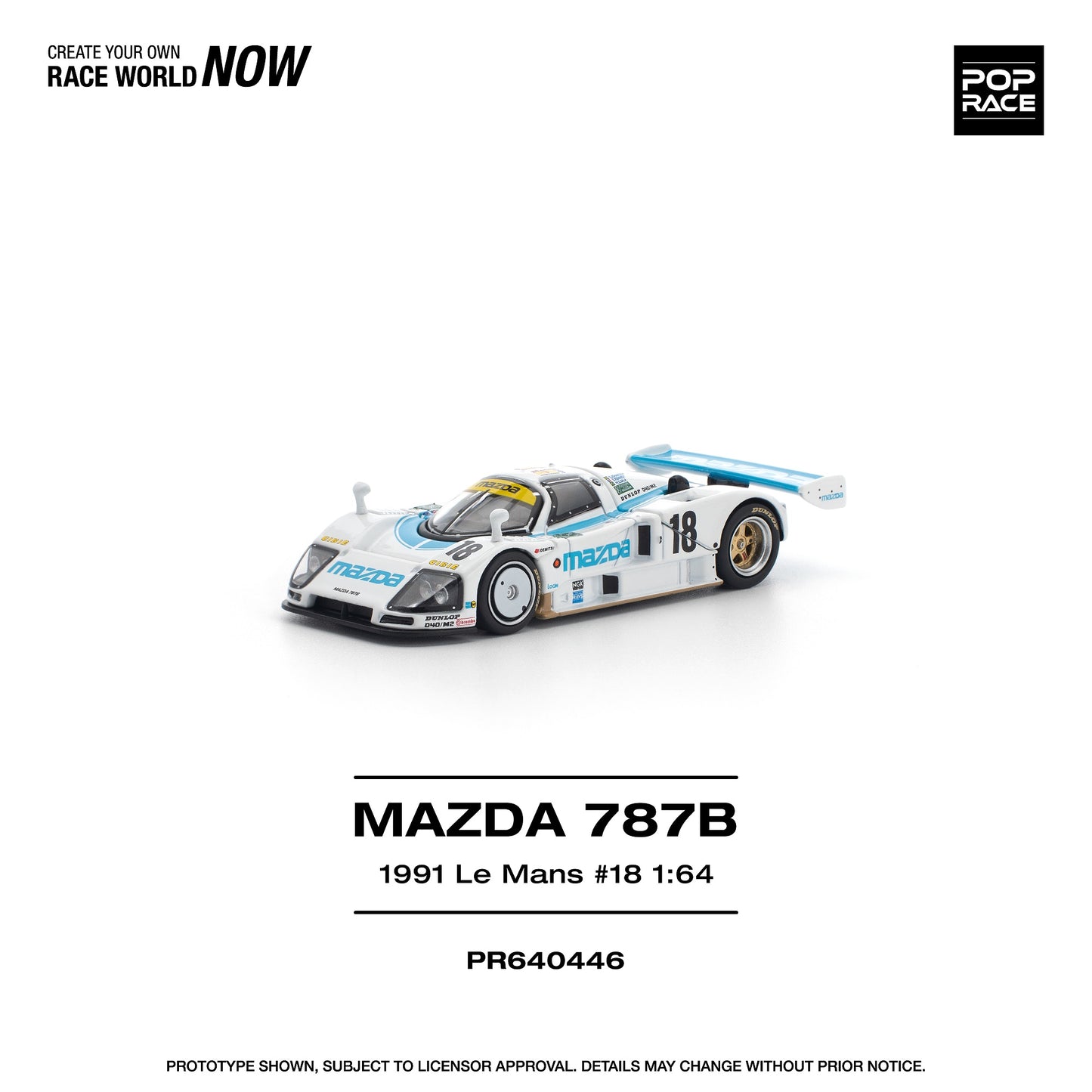 (PRE-ORDER) POPRACE 1:64 MAZDA 787B 1991 LE MANS 24HRS #18 PR640446