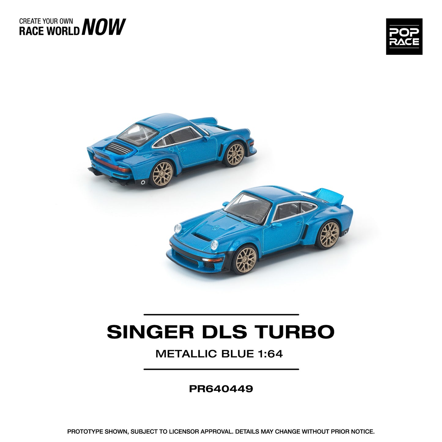 (PRE-ORDER) POPRACE 1:64 SINGER DLS TURBO METALLIC BLUE PR640449