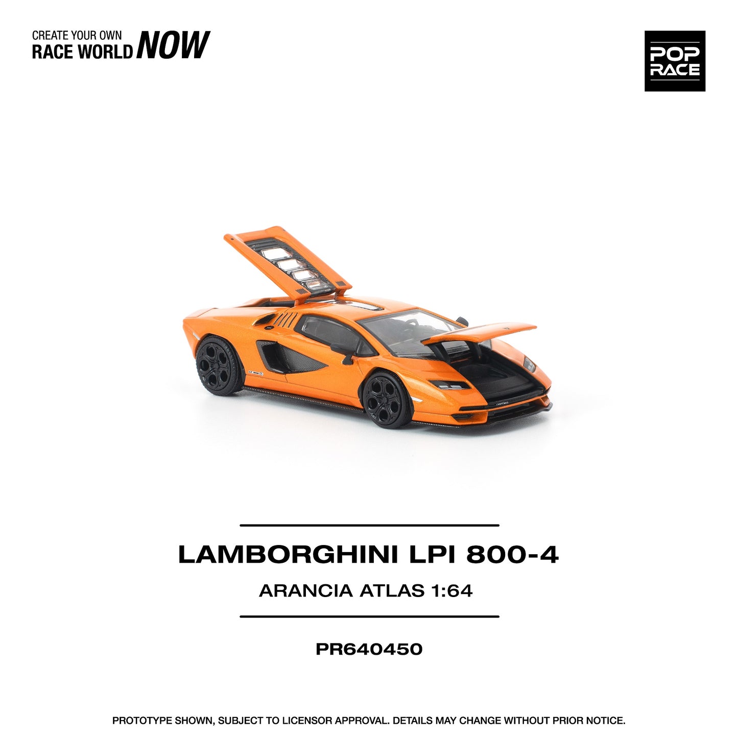 (PRE-ORDER) POPRACE 1:64 LAMBORGHINI COUNTACH LP1 800-4 ARANCIA ATLAS PR640450