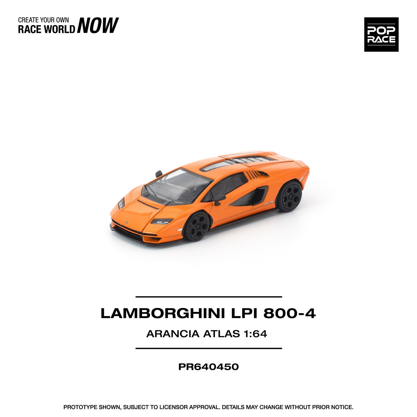 (PRE-ORDER) POPRACE 1:64 LAMBORGHINI COUNTACH LP1 800-4 ARANCIA ATLAS PR640450