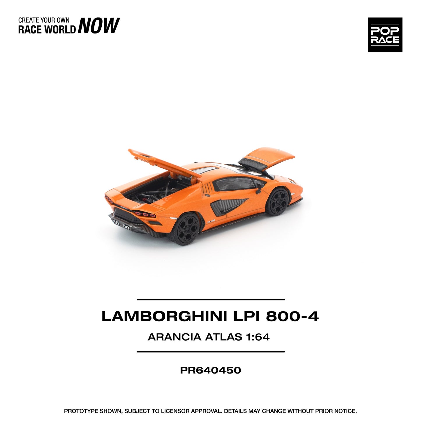 (PRE-ORDER) POPRACE 1:64 LAMBORGHINI COUNTACH LP1 800-4 ARANCIA ATLAS PR640450