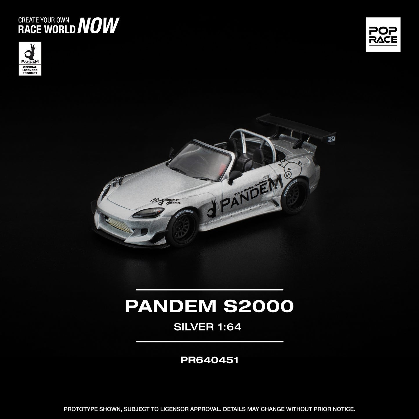 (PRE-ORDER) POPRACE 1:64 PANDEM S2000 SILVER PR640451