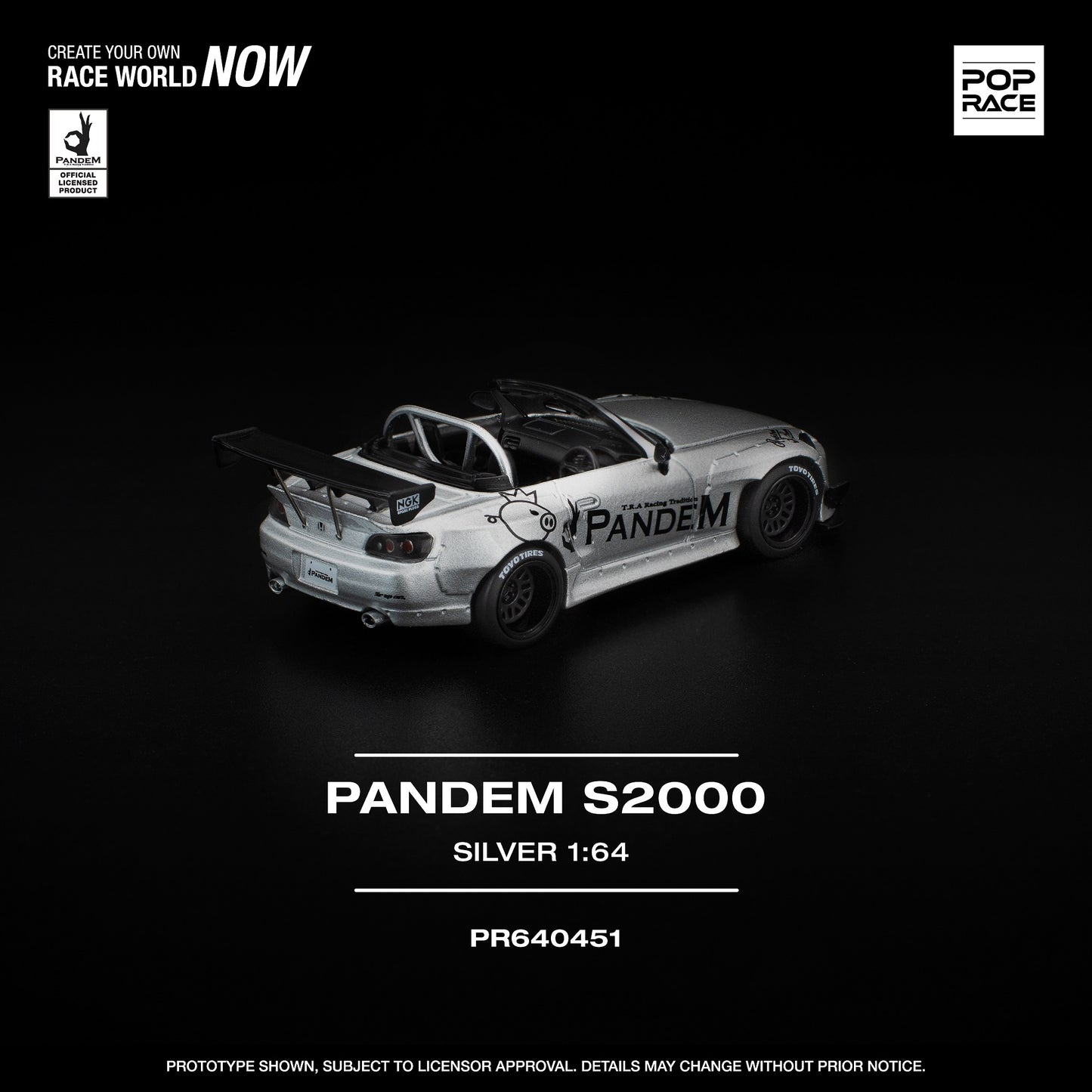 (PRE-ORDER) POPRACE 1:64 PANDEM S2000 SILVER PR640451