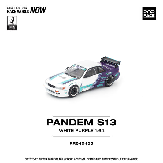 (PRE-ORDER) POPRACE 1:64 PANDEM S13 WHITE PURPLE PR640455
