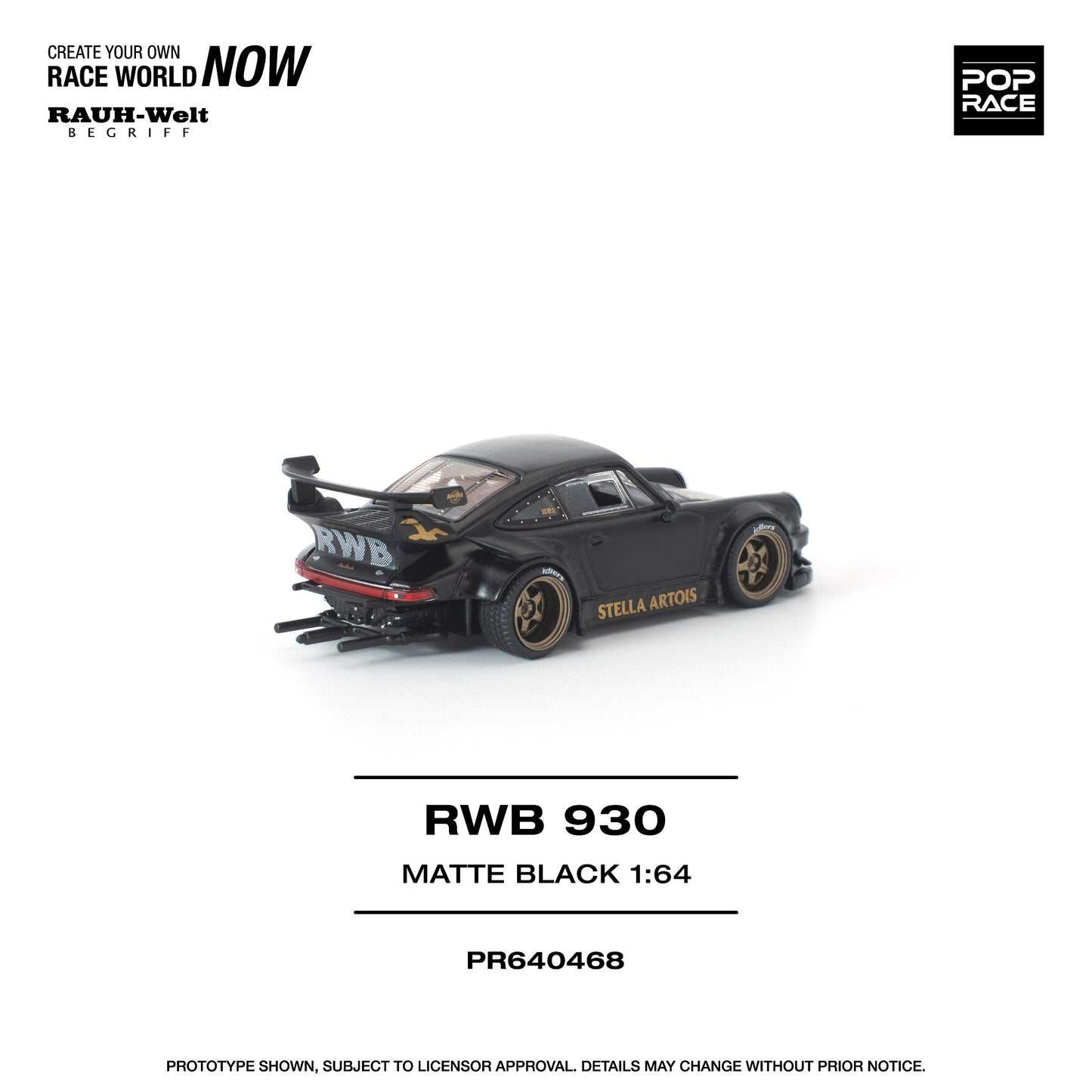 (PRE-ORDER) POPRACE 1:64 RWB 930 MATTE BLACK "STELLA ARTOIS" PR640468