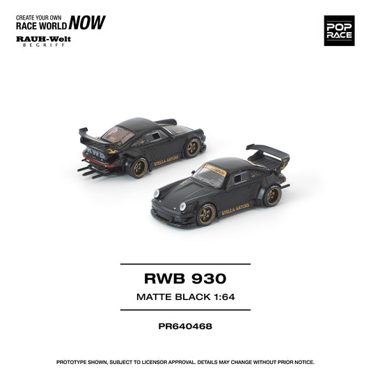 (PRE-ORDER) POPRACE 1:64 RWB 930 MATTE BLACK "STELLA ARTOIS" PR640468