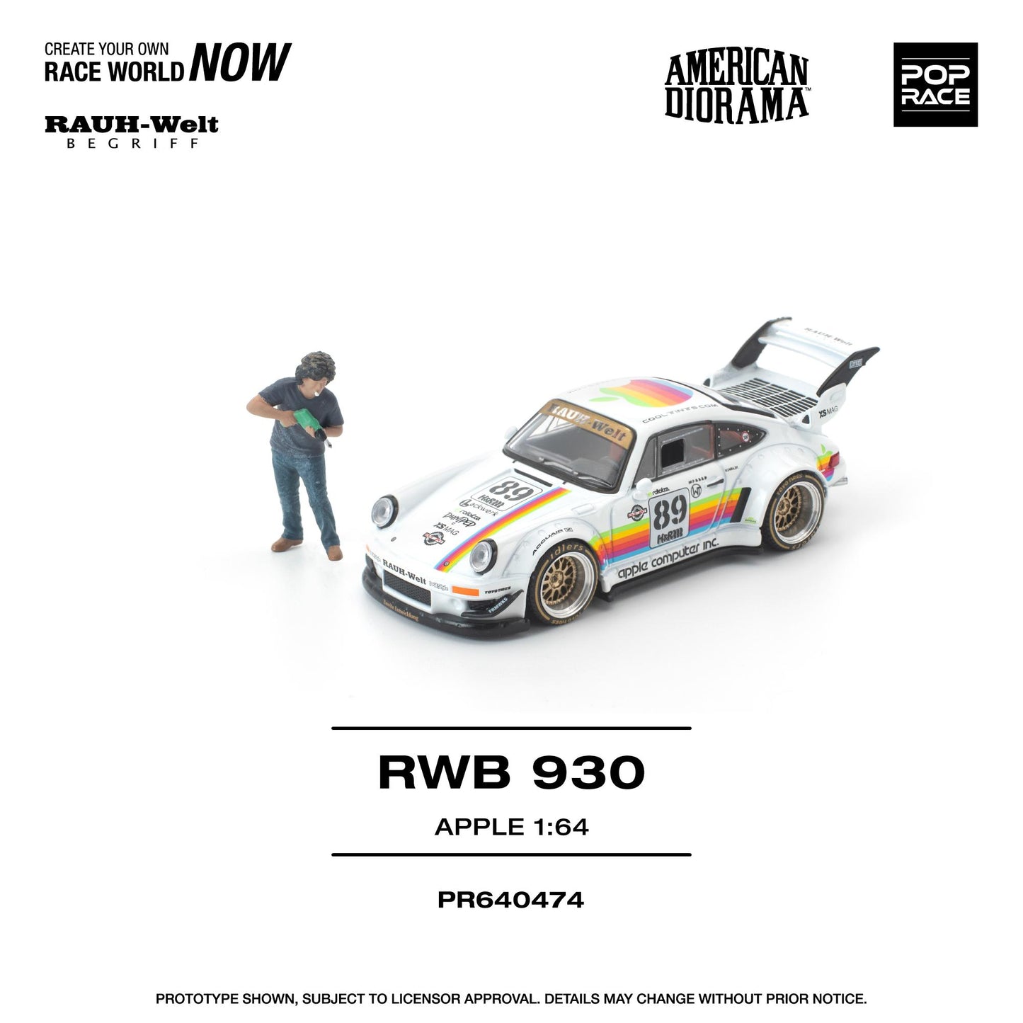 (PRE-ORDER) POPRACE 1:64 RWB 930 APPLE WITH FIGURE PR640474