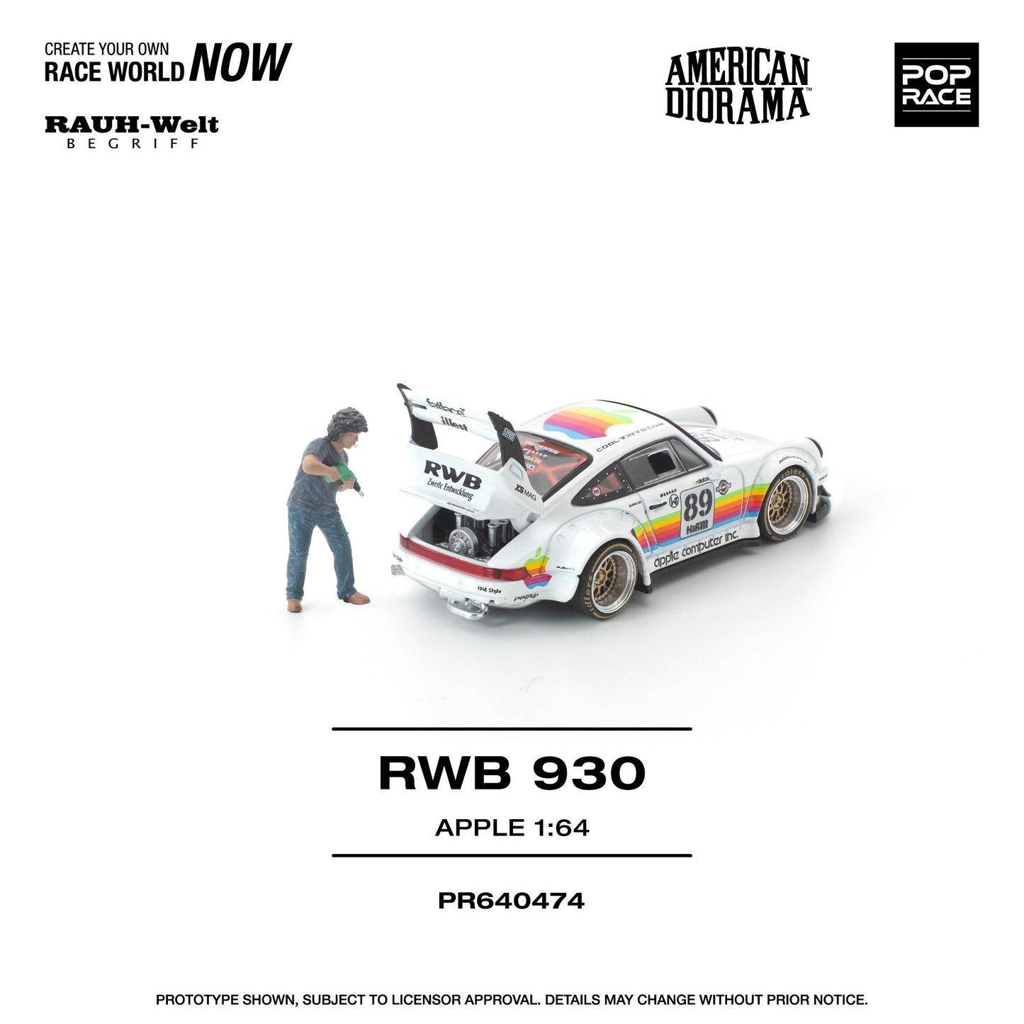 (PRE-ORDER) POPRACE 1:64 RWB 930 APPLE WITH FIGURE PR640474