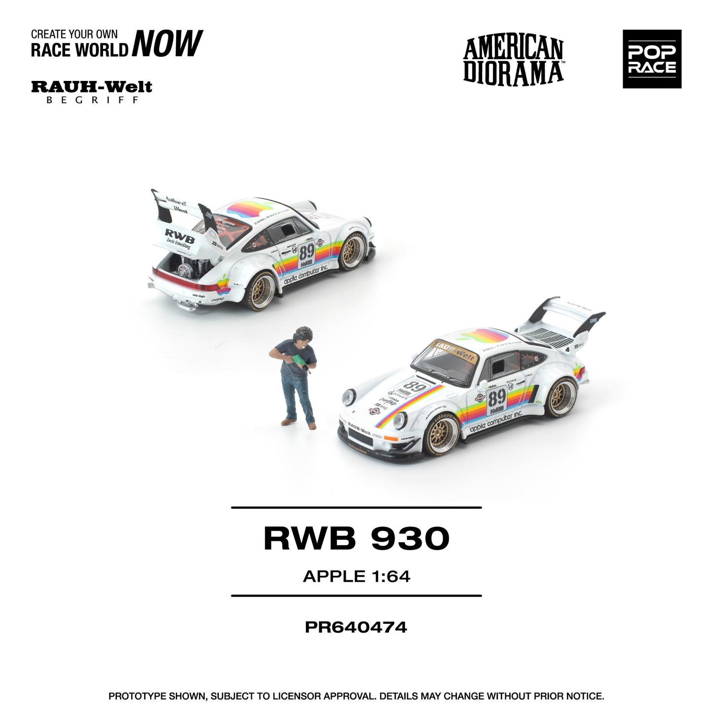 (PRE-ORDER) POPRACE 1:64 RWB 930 APPLE WITH FIGURE PR640474