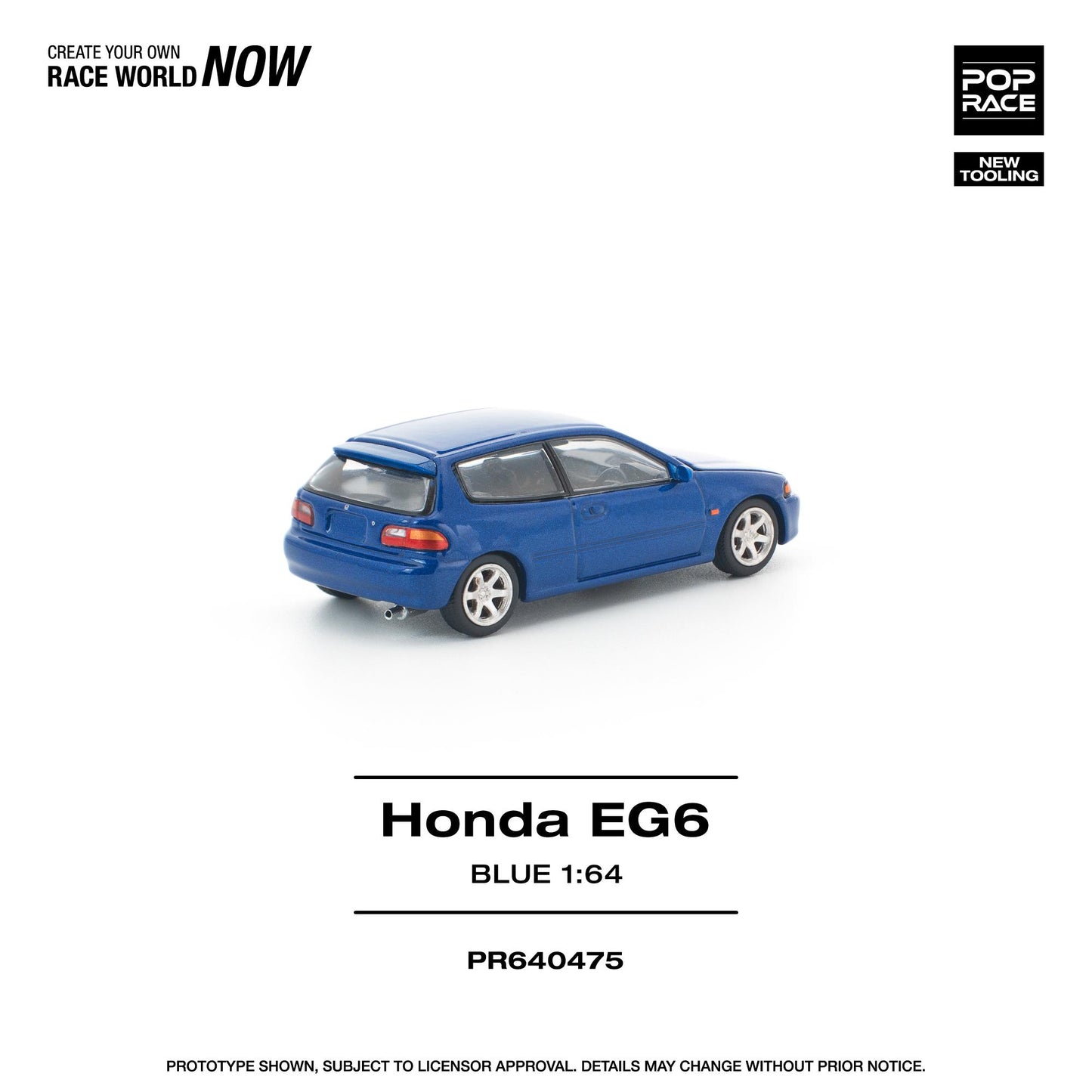 (PRE-ORDER) POPRACE 1:64 HONDA CIVIC (EG6) CAPTIVA BLUE PR640475