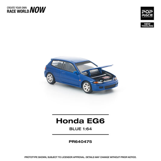 (PRE-ORDER) POPRACE 1:64 HONDA CIVIC (EG6) CAPTIVA BLUE PR640475