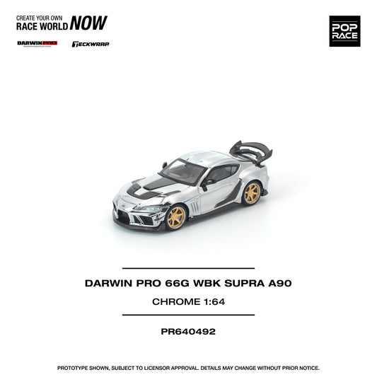(PRE-ORDER) POPRACE 1:64 DARWIN PRO 66G WBK SUPRA A90 SILVER CHROME PR640492