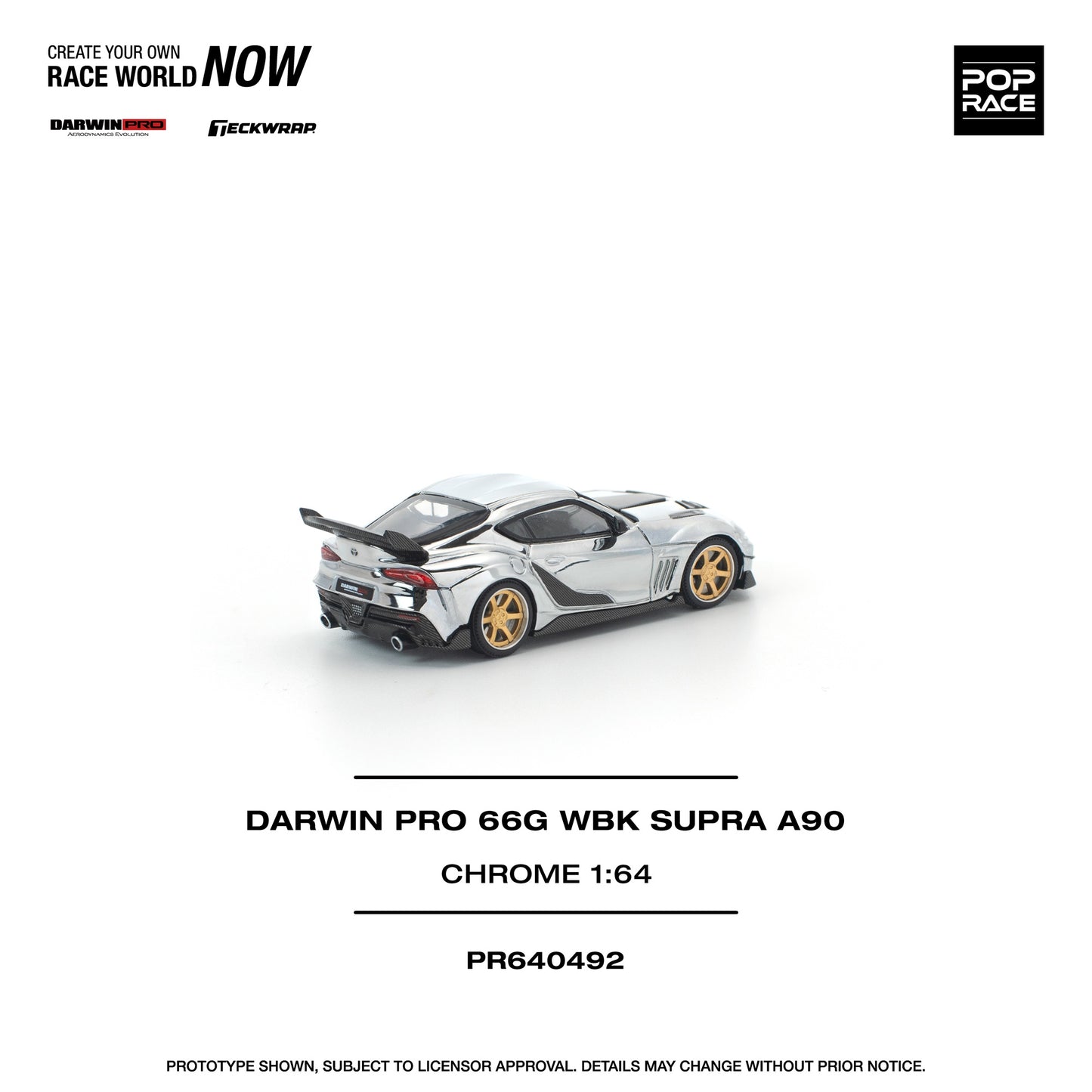 (PRE-ORDER) POPRACE 1:64 DARWIN PRO 66G WBK SUPRA A90 SILVER CHROME PR640492