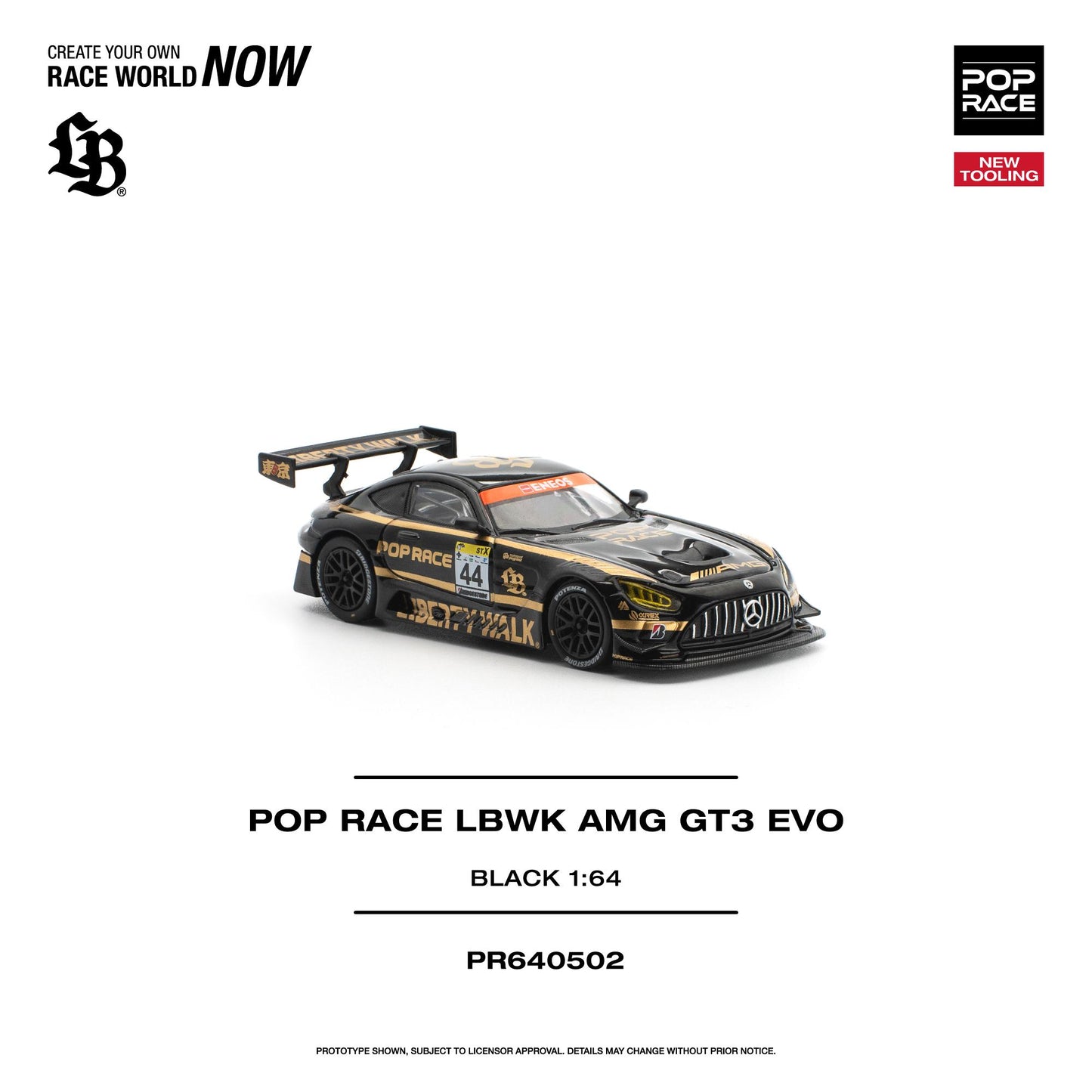 (PRE-ORDER) POPRACE 1:64 POP RACE LBWK AMG GT3 EVO - BLACK PR640502