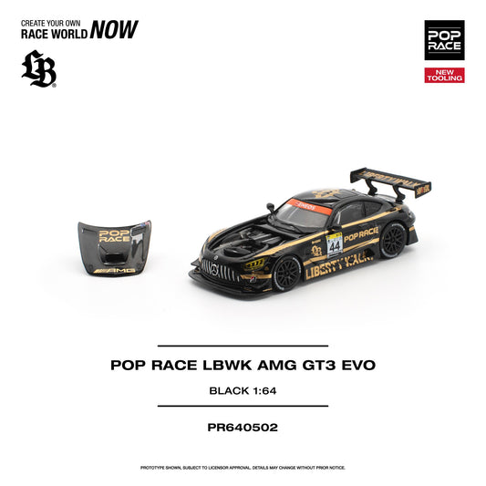 (PRE-ORDER) POPRACE 1:64 POP RACE LBWK AMG GT3 EVO - BLACK PR640502