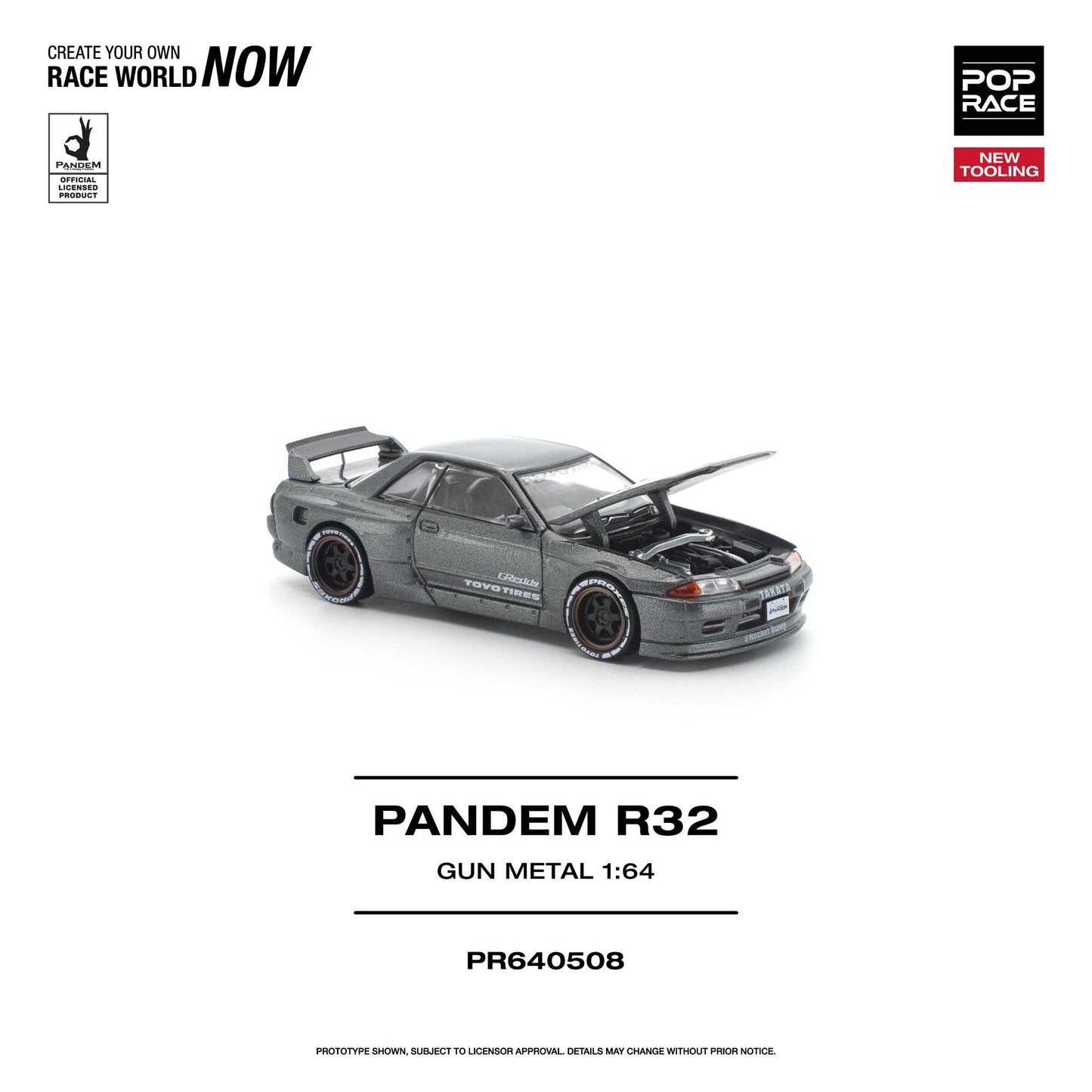 (PRE-ORDER) POPRACE 1:64 PANDEM R32 GUN METAL NEW TOOLING PR640508