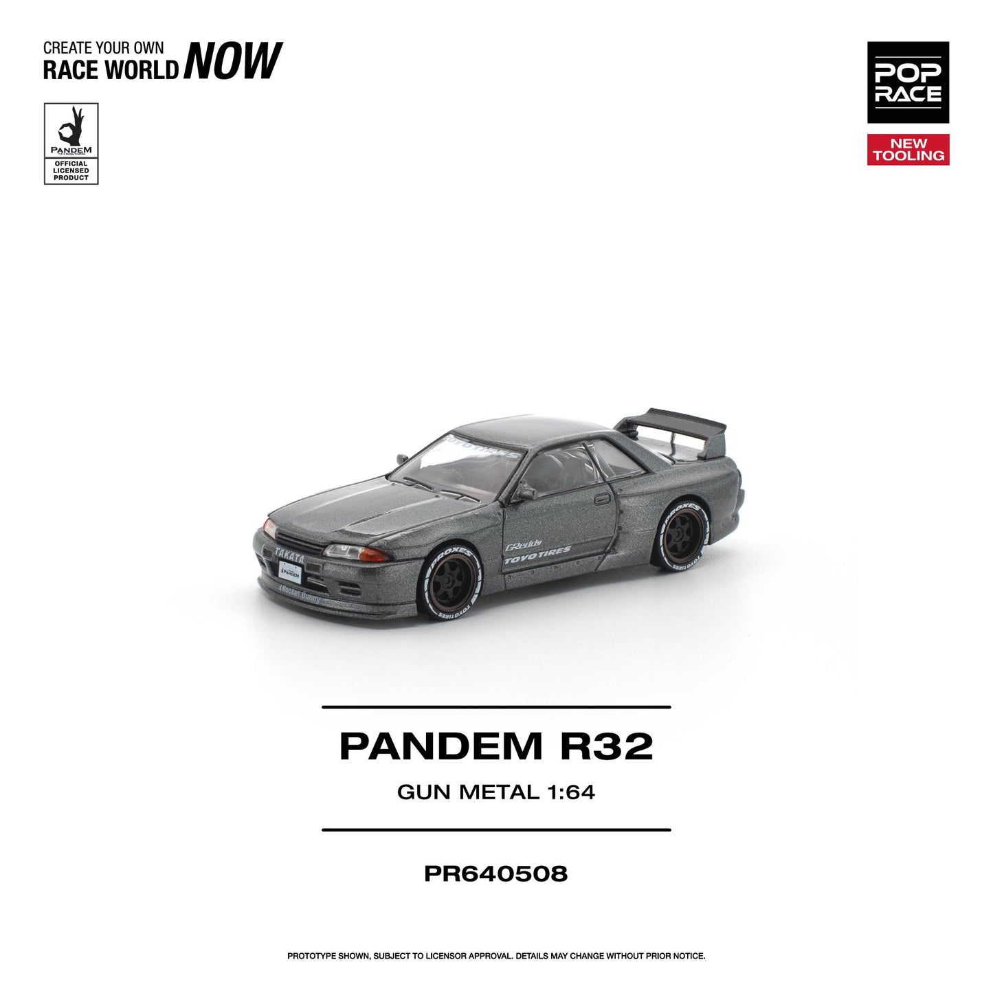 (PRE-ORDER) POPRACE 1:64 PANDEM R32 GUN METAL NEW TOOLING PR640508