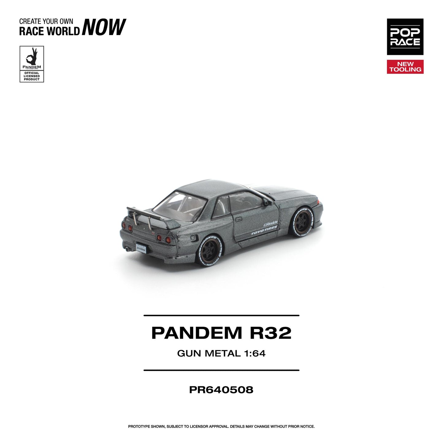 (PRE-ORDER) POPRACE 1:64 PANDEM R32 GUN METAL NEW TOOLING PR640508